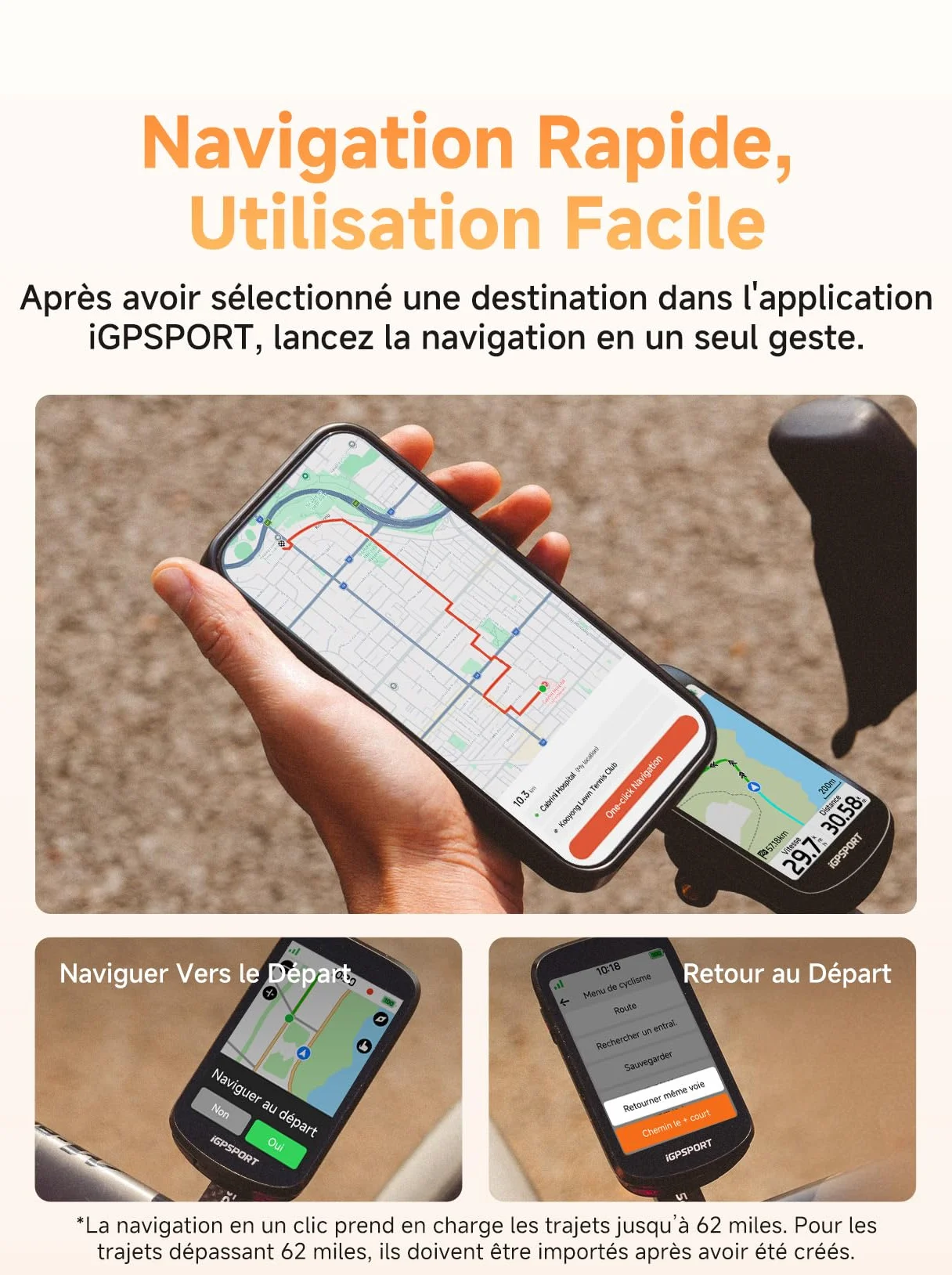 iGPSPORT BSC500 Compteur Velo sans Fil, 3,3" Écran Tactile Navigation Vocale Sonnette Électronique, 32 Go GPS