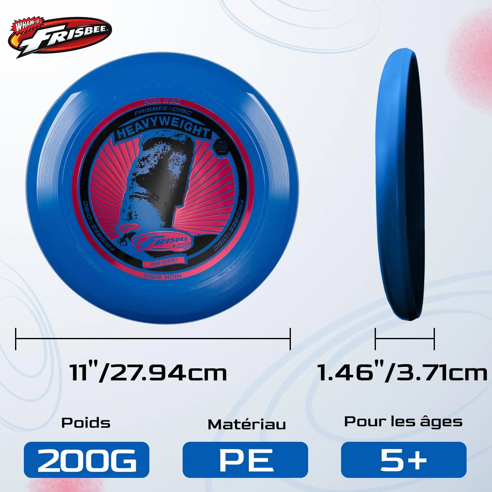Wham-O Frisbee Heavyweight 200g 27.94 cm Disque Longue Distance Durable Plein Air