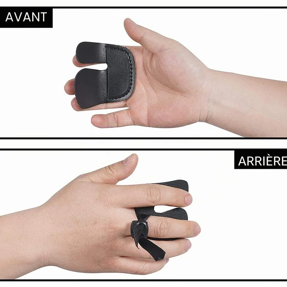 Garde de Bras de Tir à l'arc Réglable avec Protège Doigts, Protecteur en Cuir pour Arc Composé Arc Classique