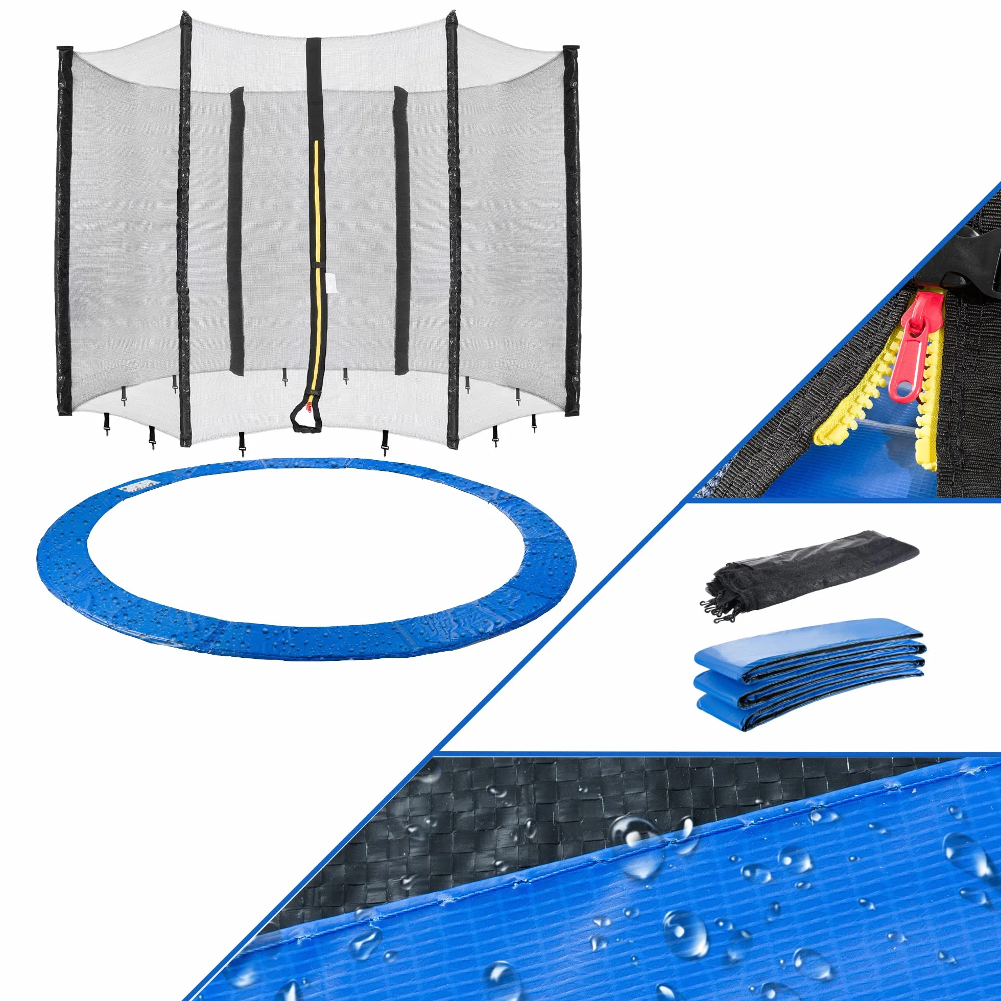 Arebos Coussin de Protection pour Trampoline avec Filet 244 cm 305 cm 366 cm 396 cm 430 cm 460 cm 490 cm