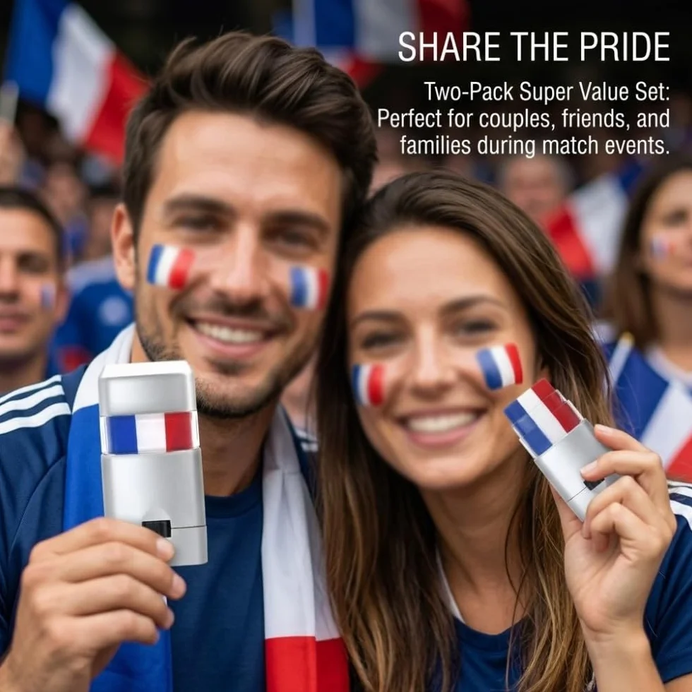 Crayons Maquillage Drapeau France Bleu-Blanc-Rouge pour Euro Monde 2026