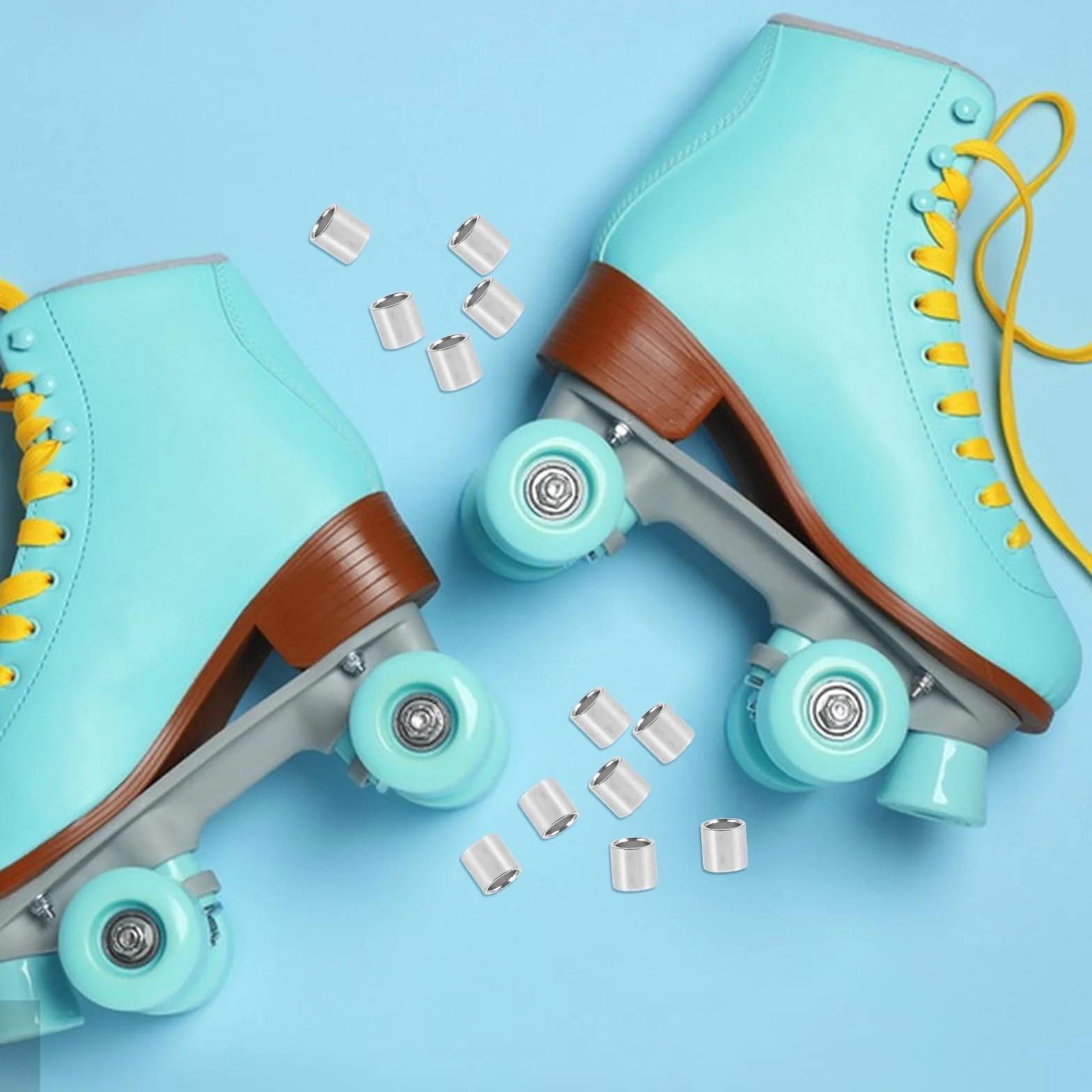 INOOMP Roulements de Roue de Skateboard 50 Pièces en Fer Galvanisé pour Patins à Roulettes et Trottinettes