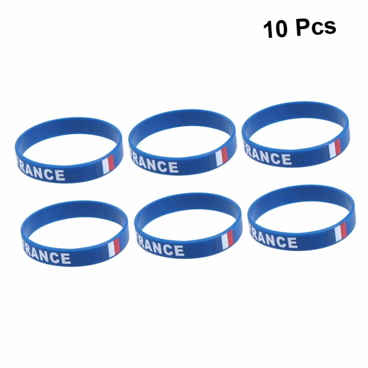 STOBOK Bracelet Silicone Souple Drapeau France Taille Unique Accessoire Football Supporter