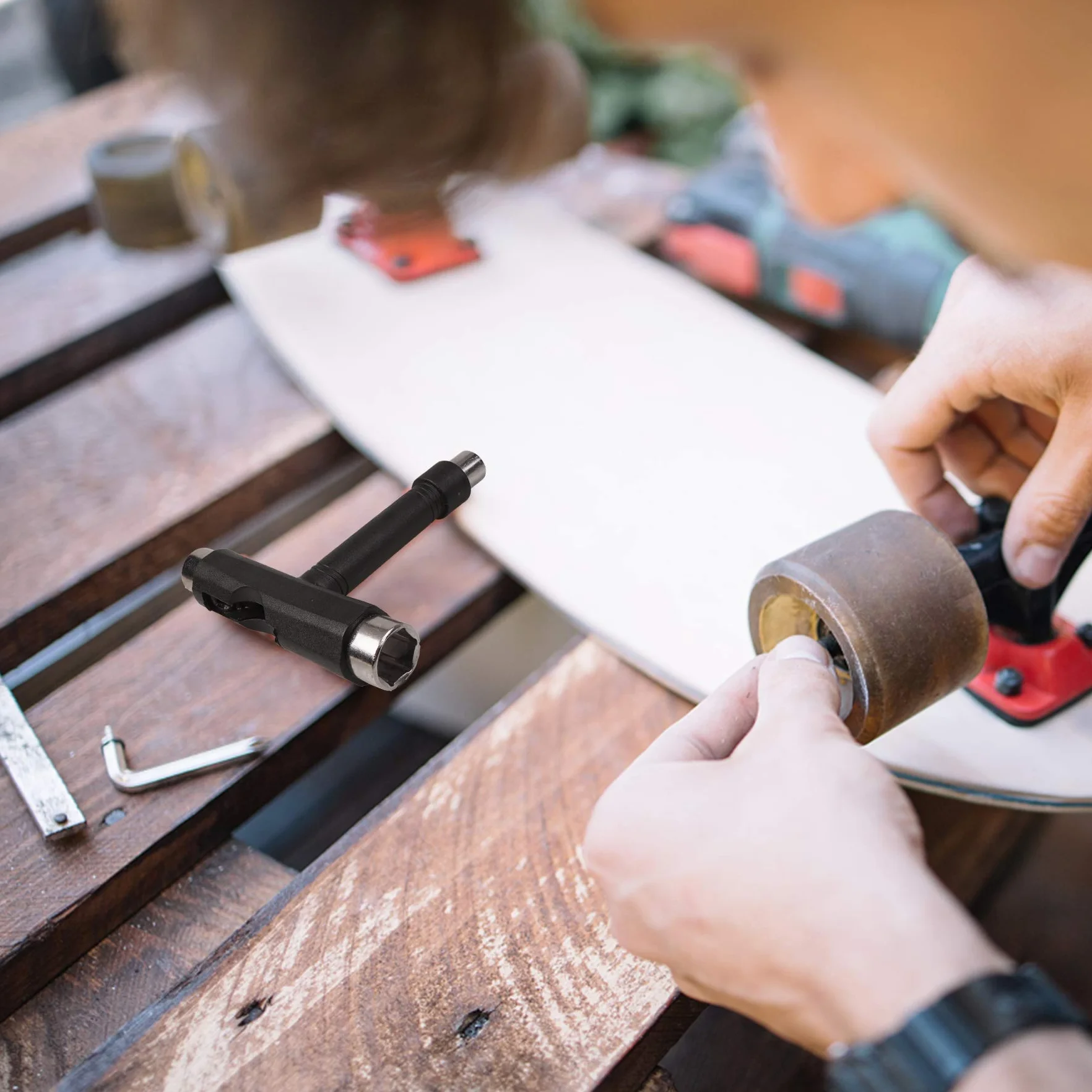 Outils de skateboard tout-en-un, 8 roulements RS608, clé Allen T, tournevis cruciforme, 10 écrous et boulons