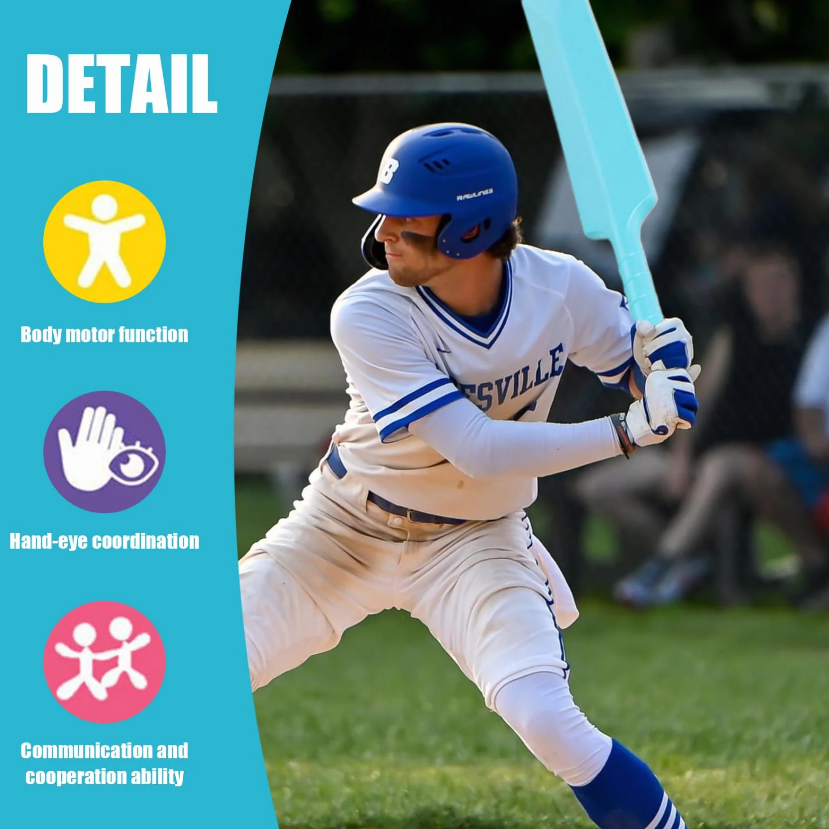 Ensemble de Cricket pour Enfants, kit de Cricket avec Batte ABS, souches, 2 balles, Jeu d'interaction Parent-Enfant