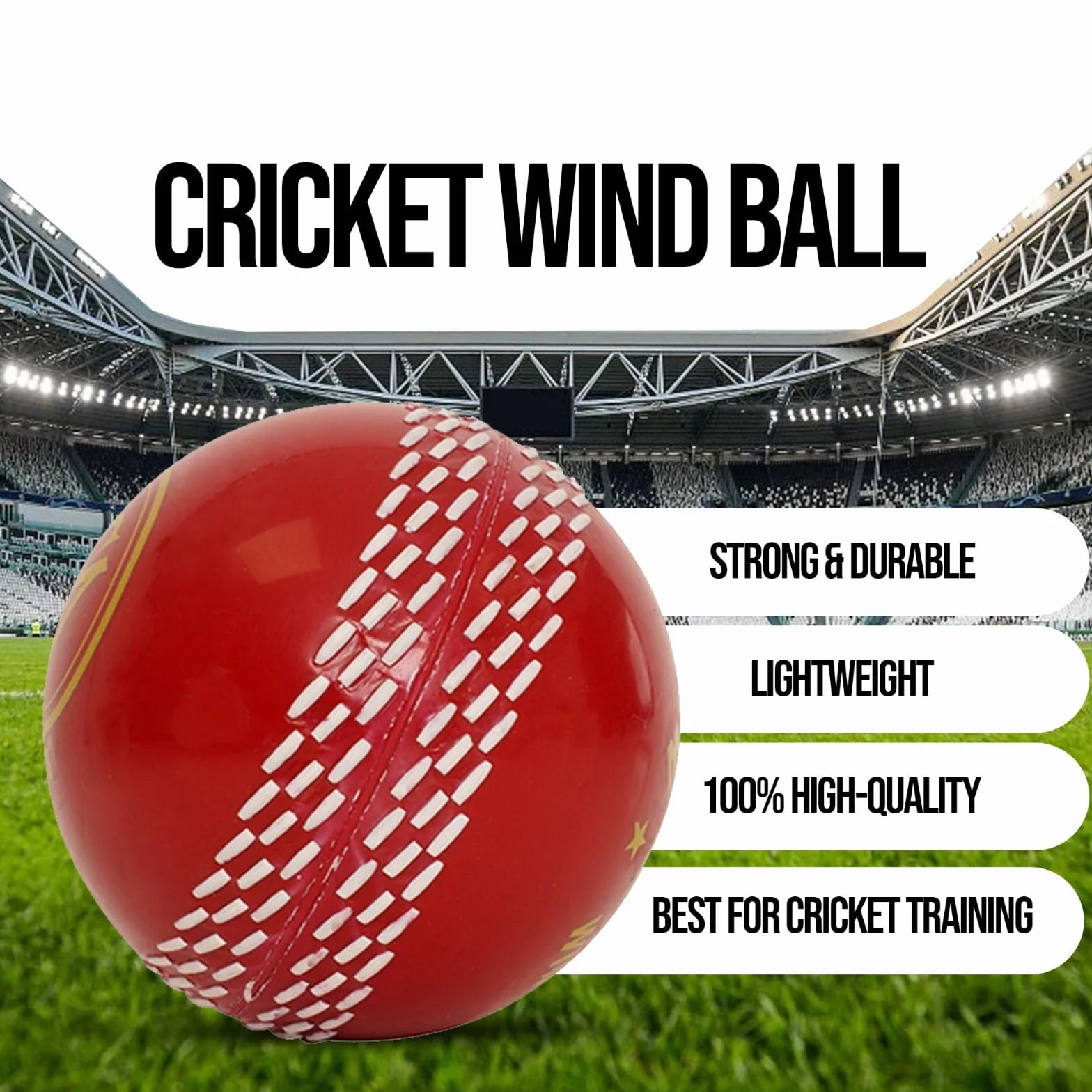 Balles de cricket à vent souples pour entraînement intérieur et extérieur