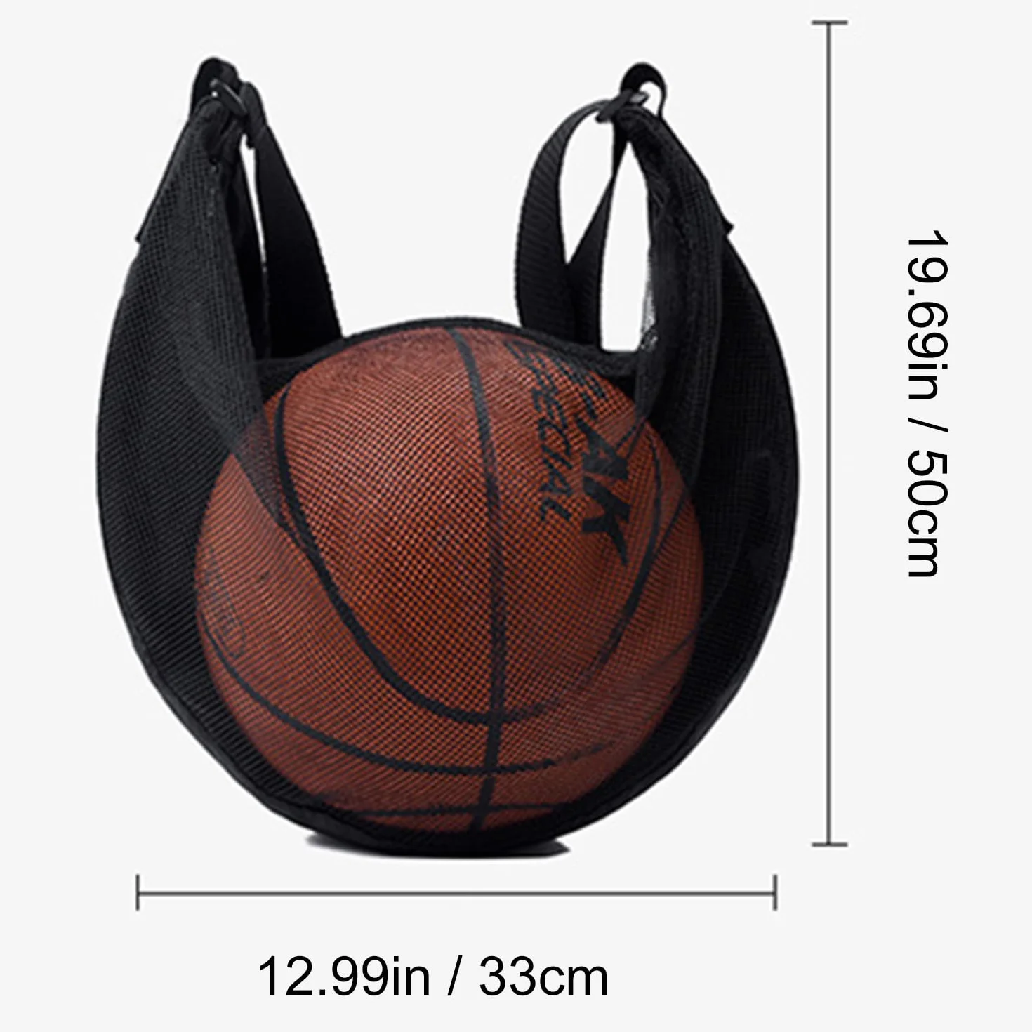 Sac de sport en maille filet WUBAYI avec mousqueton pour basket-ball football