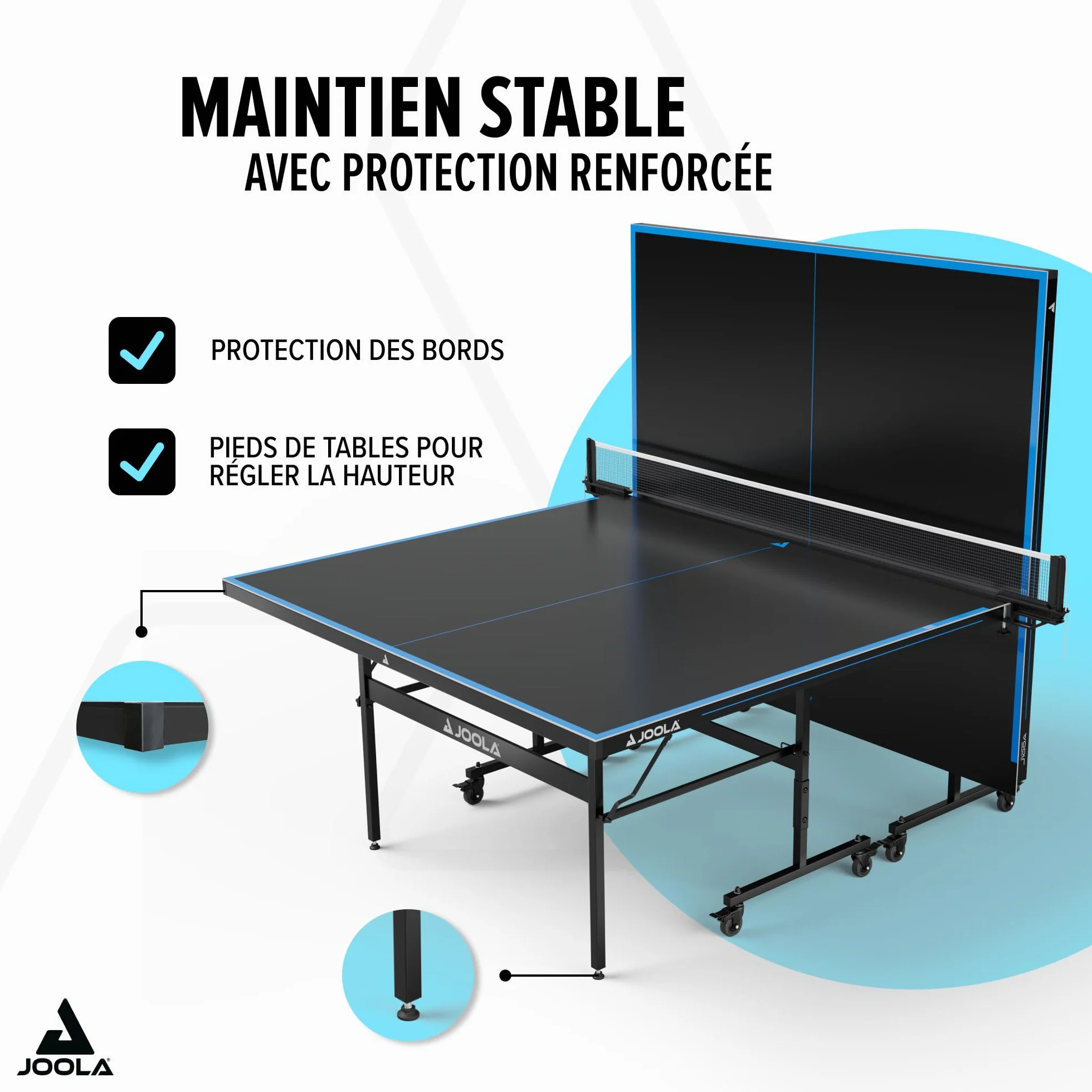 JOOLA Table de ping-Pong Professionnelle Aluminium 6 mm Surface Composite résistante aux intempéries Montage Rapide