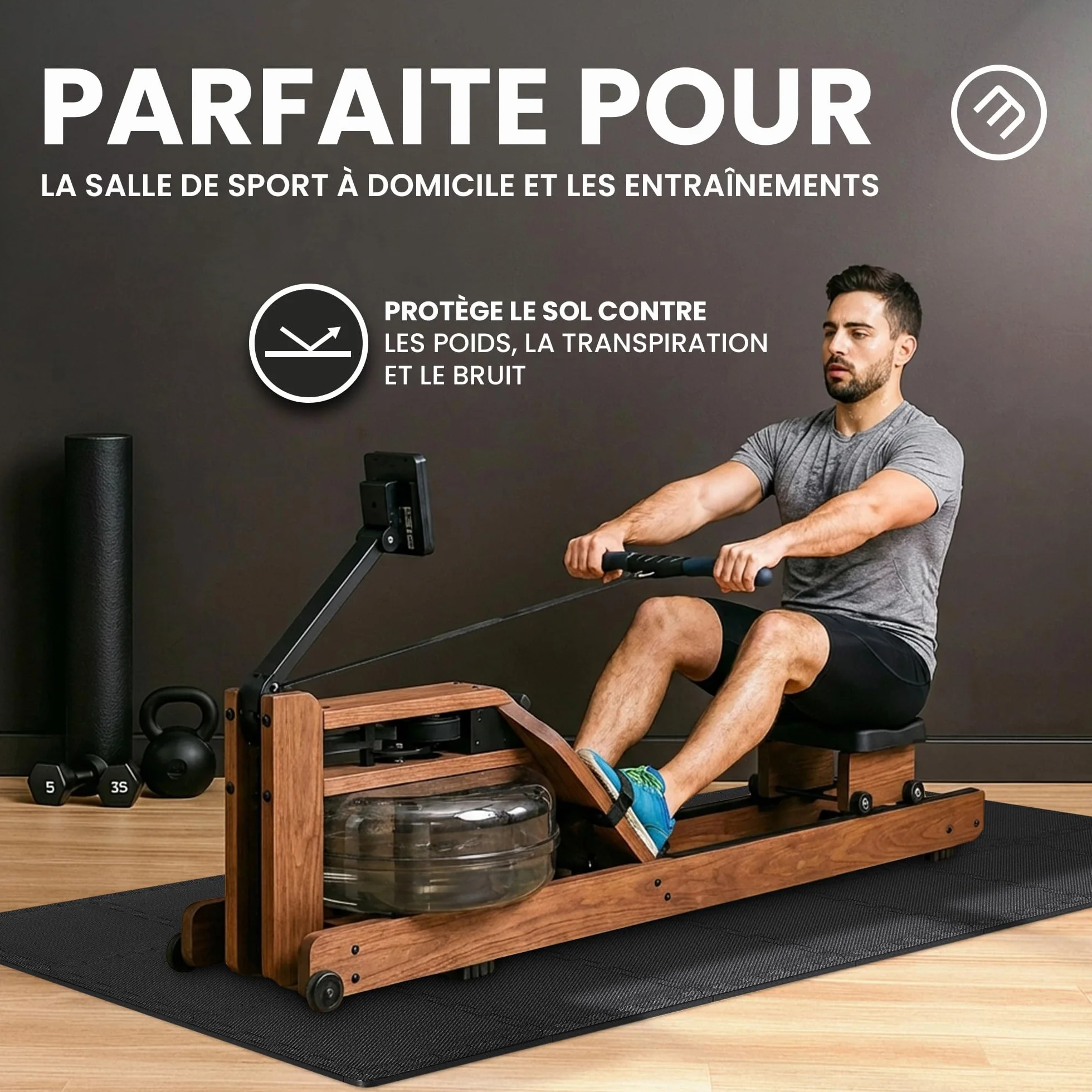 Tapis de Fitness Protection de Sol Salle de Sport Dalles Mousse sans BPA Bordures Matelas Puzzle Tatami EVA Caoutchouc