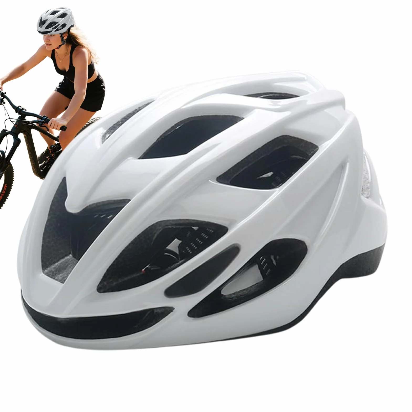 Casque De Cyclisme Léger Multisport Homme Femme Absorption Chocs Ventilation Taille Réglable 57-62cm Polycarbonate