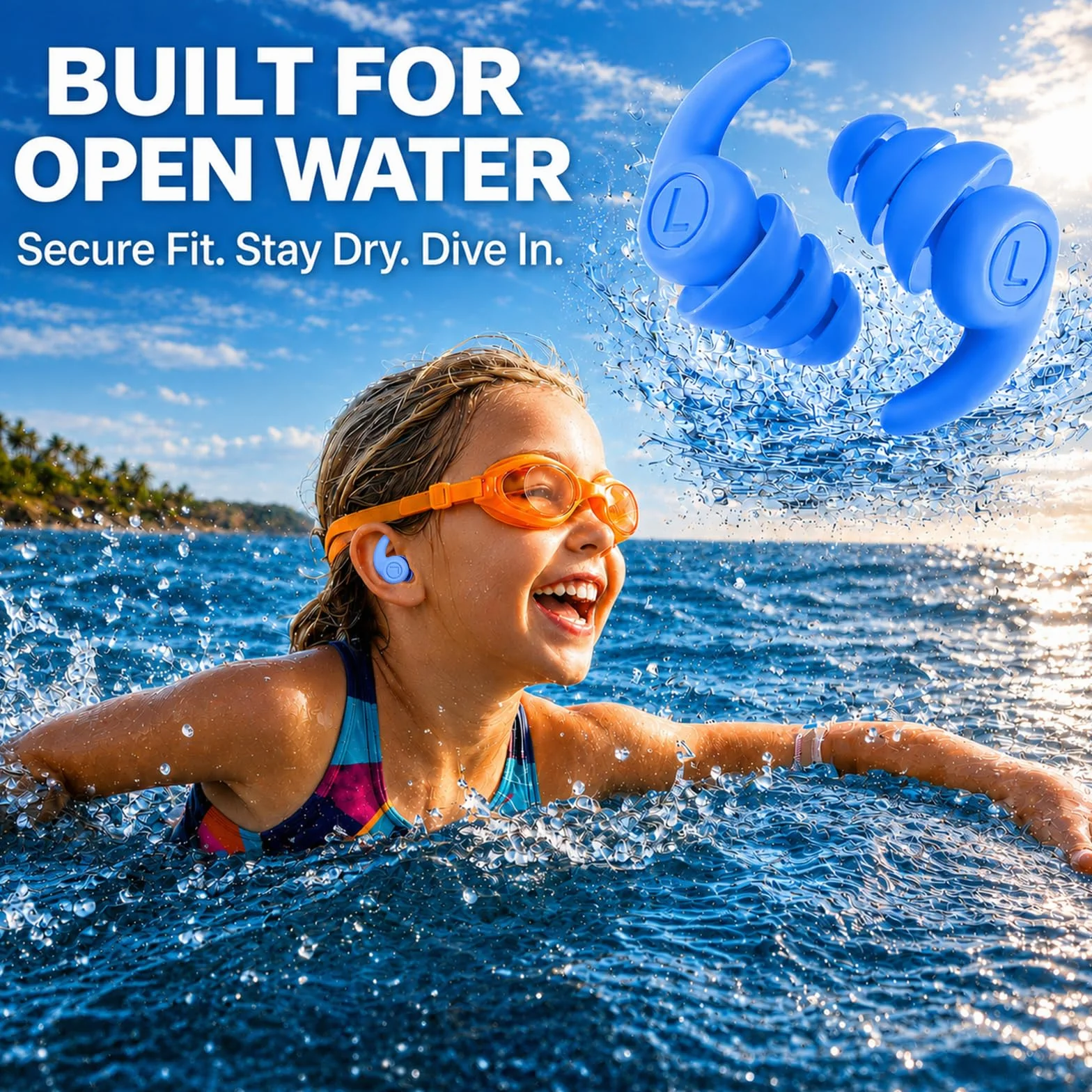 Bouchons d’Oreille Enfant Natation 4 Paires Étanches Silicone Réutilisable Protection Piscine Douche