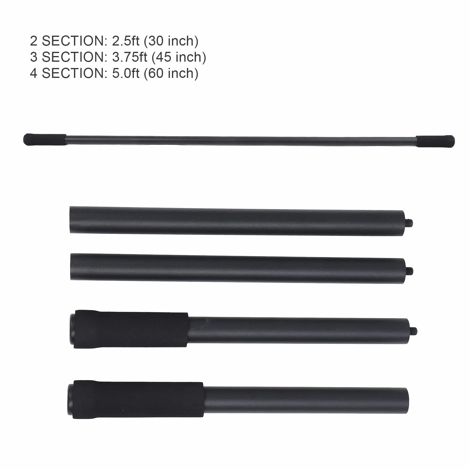 Jeu de Bâton d'étirement 4pces en Acier Yoga Stick Portable