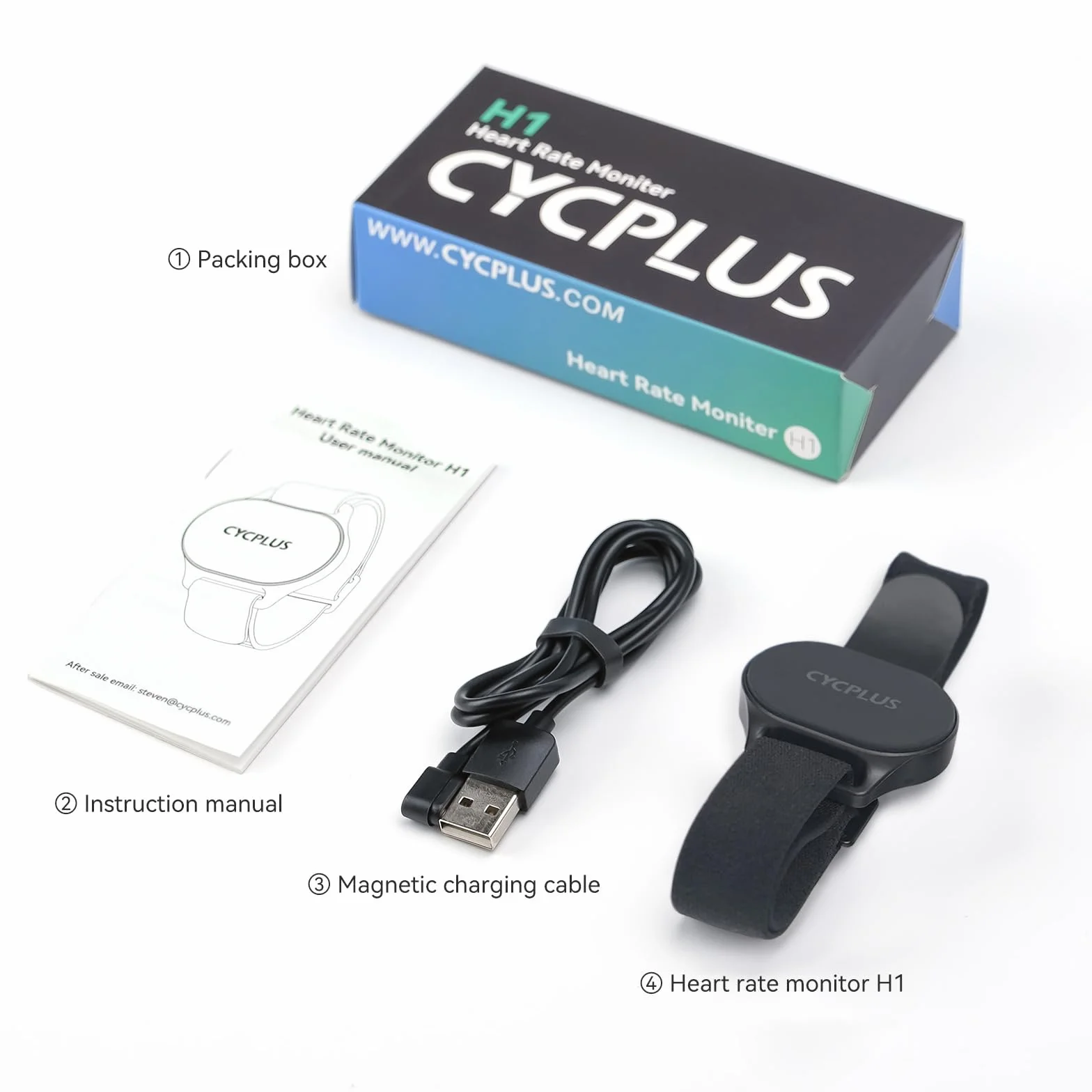 CYCPLUS Brassard Cardio-fréquencemètre Bluetooth 5.1 Ant HR Monitor IP67 Waterproof