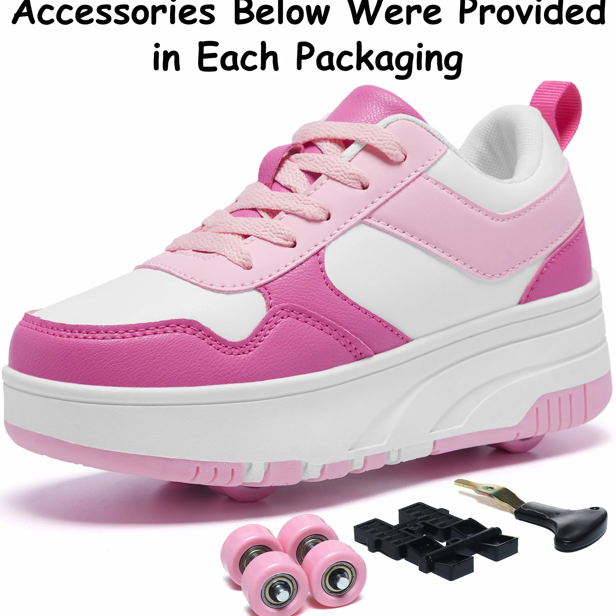 Chaussures de skate à roulettes amovibles pour enfants