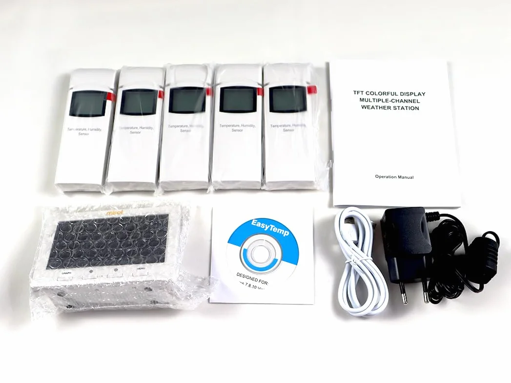 MISOL Wireless Weather Station with 5 Sensors, 5 Channels, Color Screen, Data Logger