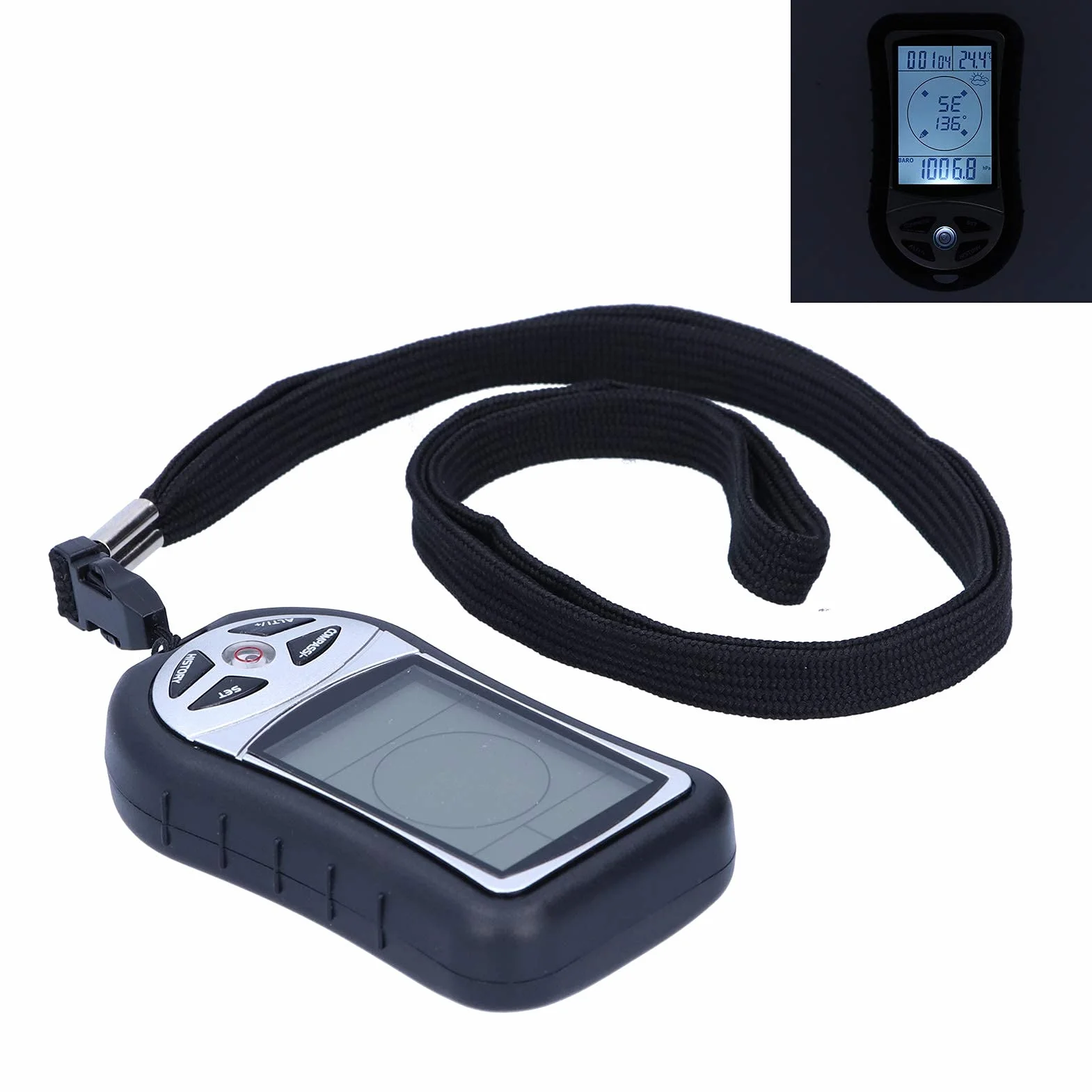 Altimètre numérique LCD multifonction avec boussole baromètre thermomètre extérieur