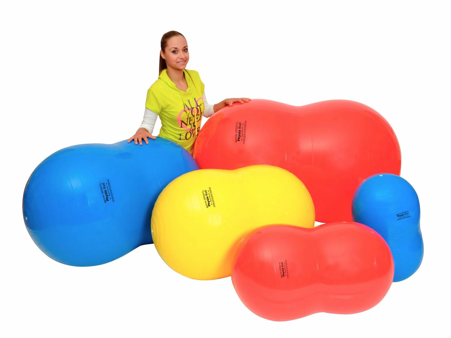 GYMNIC Physio Roll Ballon Double pour physiothérapie, exercices d'équilibre, coordination et soutien thérapeutique
