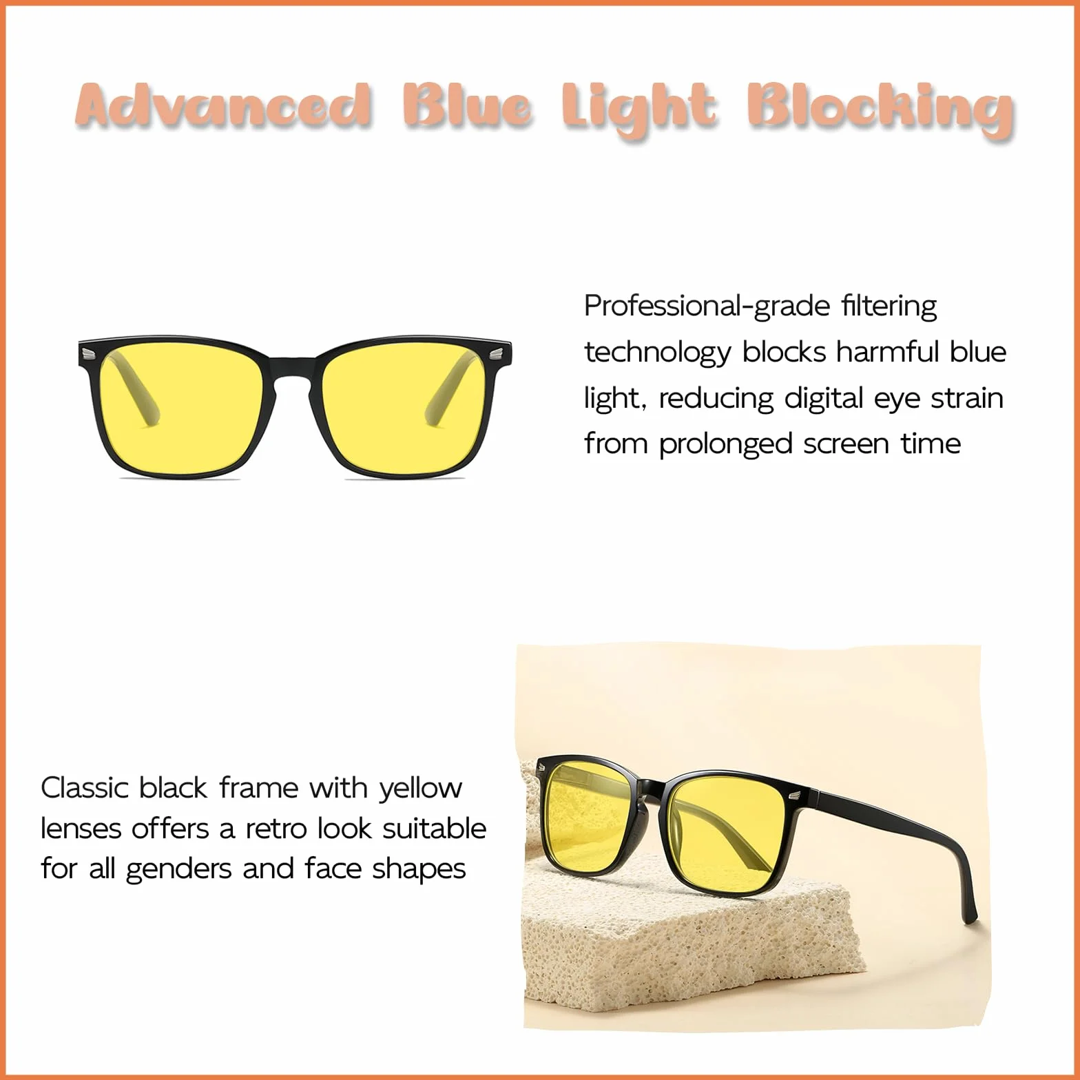 Lunettes de Conduite Nocturne Polarisées Anti-éblouissement Verres Jaunes Protection UV400