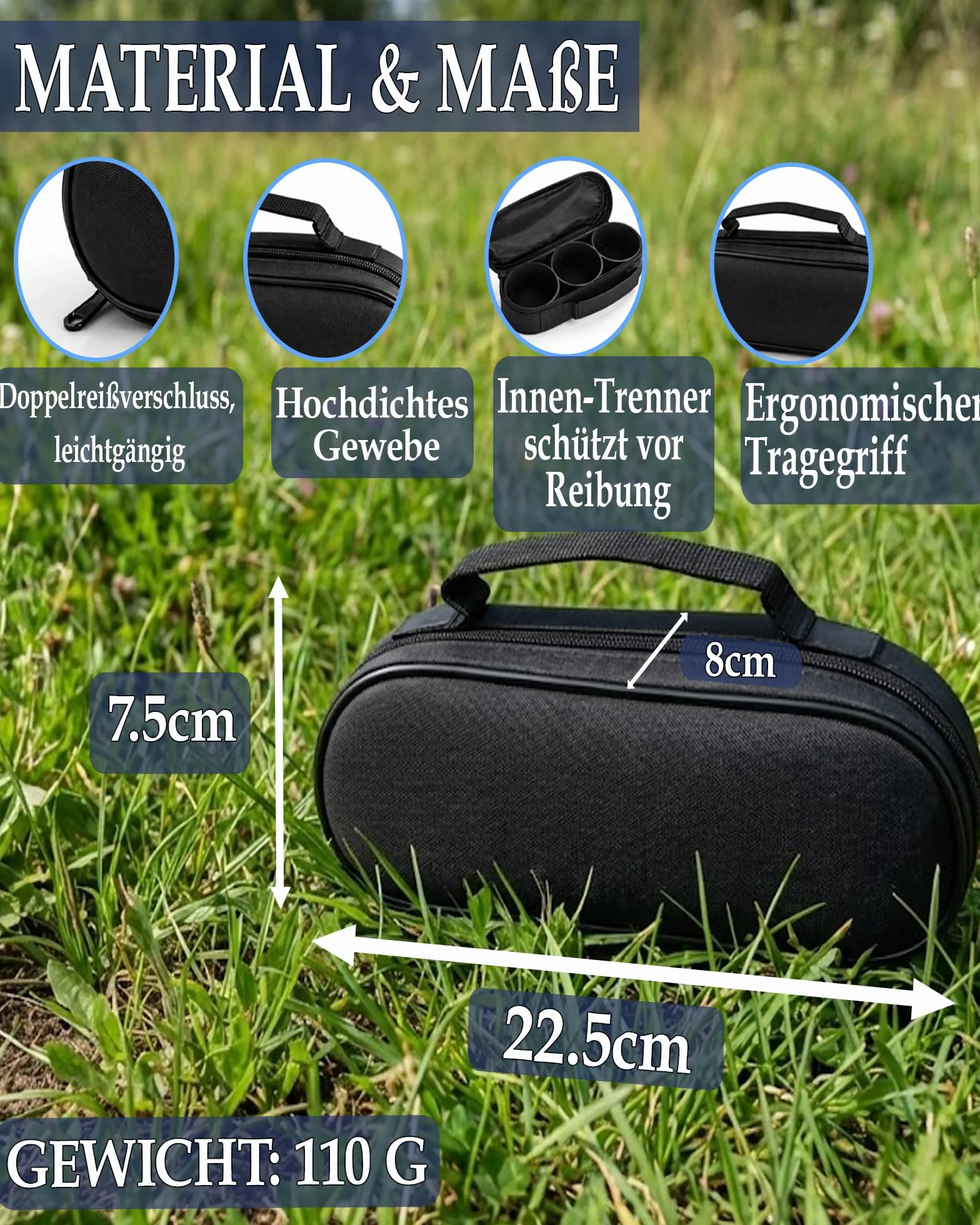Sacoche Boule de Pétanque pour 3 Boules – Étui de Transport Solide – Accessoire Pétanque