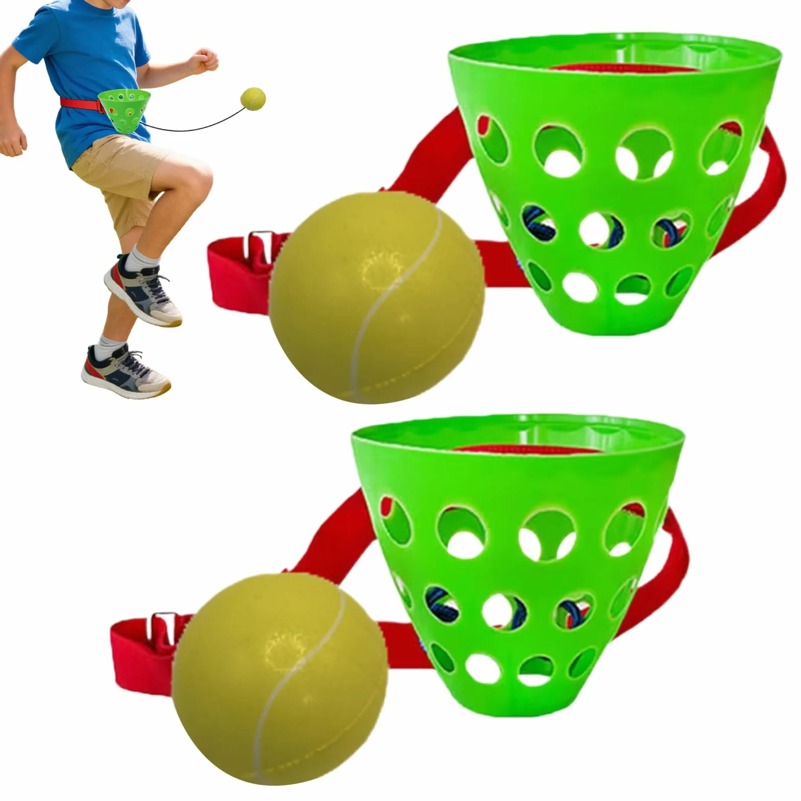 Jeu De Balle Oscillant avec Ceinture Abdominale Réglable - Jeux De Billes De Fête pour Amis Étudiants