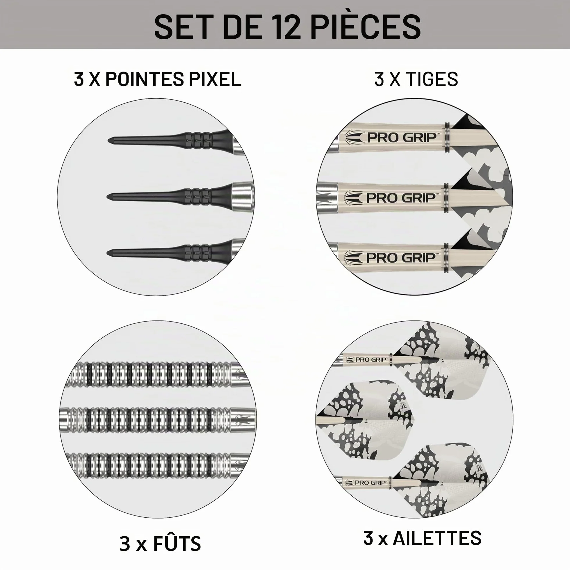 Target Darts EXO Edition 90% tungstène fléchettes pointe souple Pixel Tip tiges Pro Grip ailettes n°6