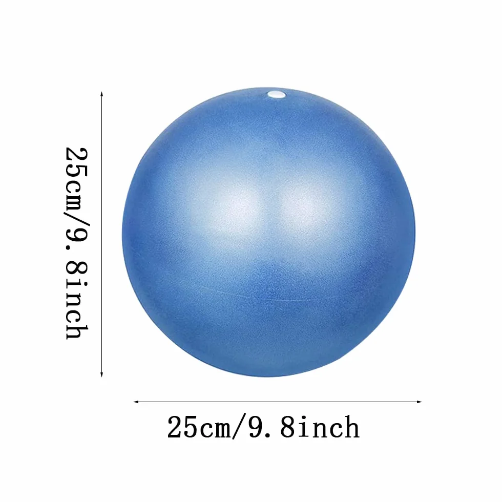 Pilates Ballon Anti-Éclatement 3 Pièces Yoga Ball Fitness avec Pailles Gonflables Bleu Rose Violet