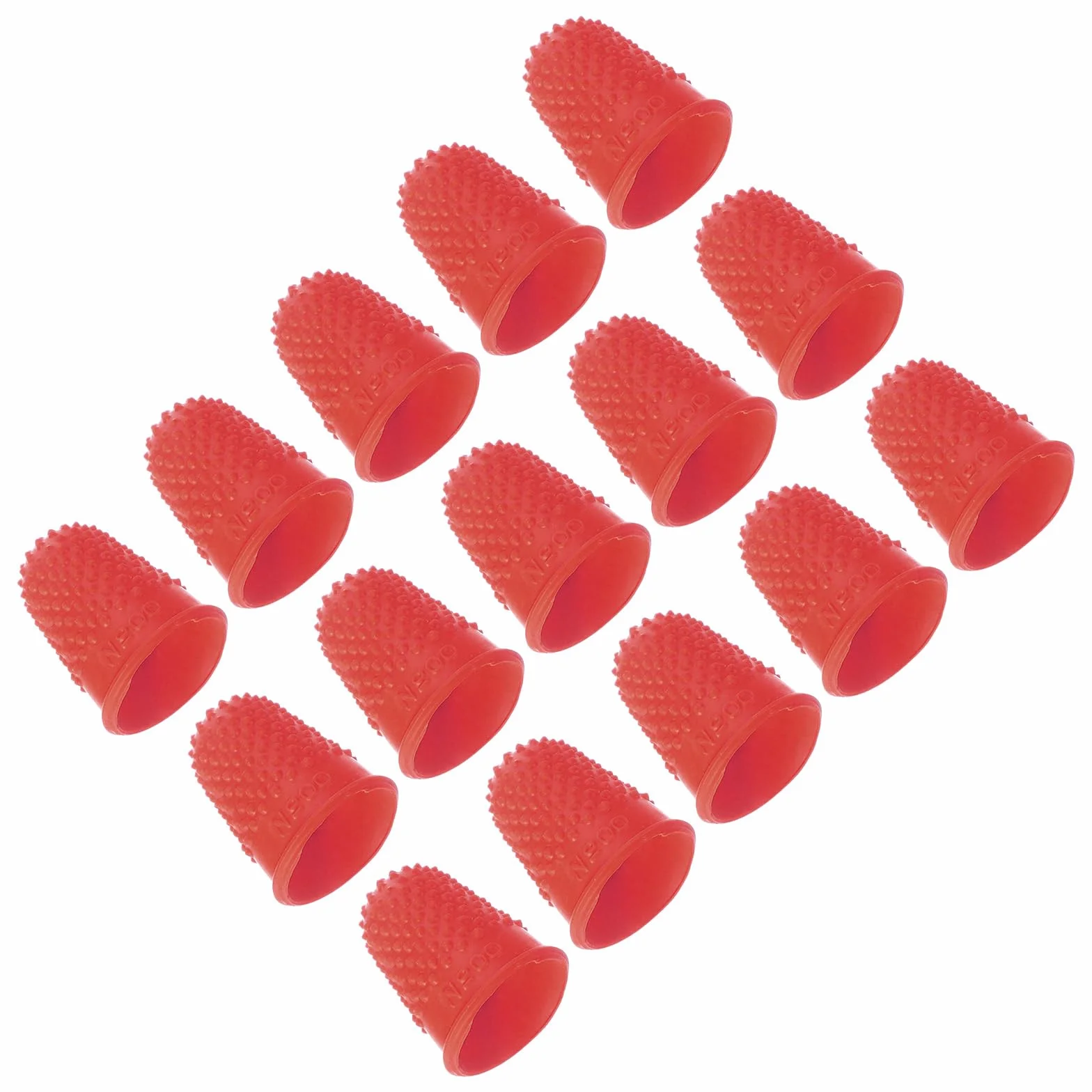 PATIKIL Embouts de doigts en caoutchouc 15 Pack Protecteur de bout de doigt en silicone Rouge Taille XS
