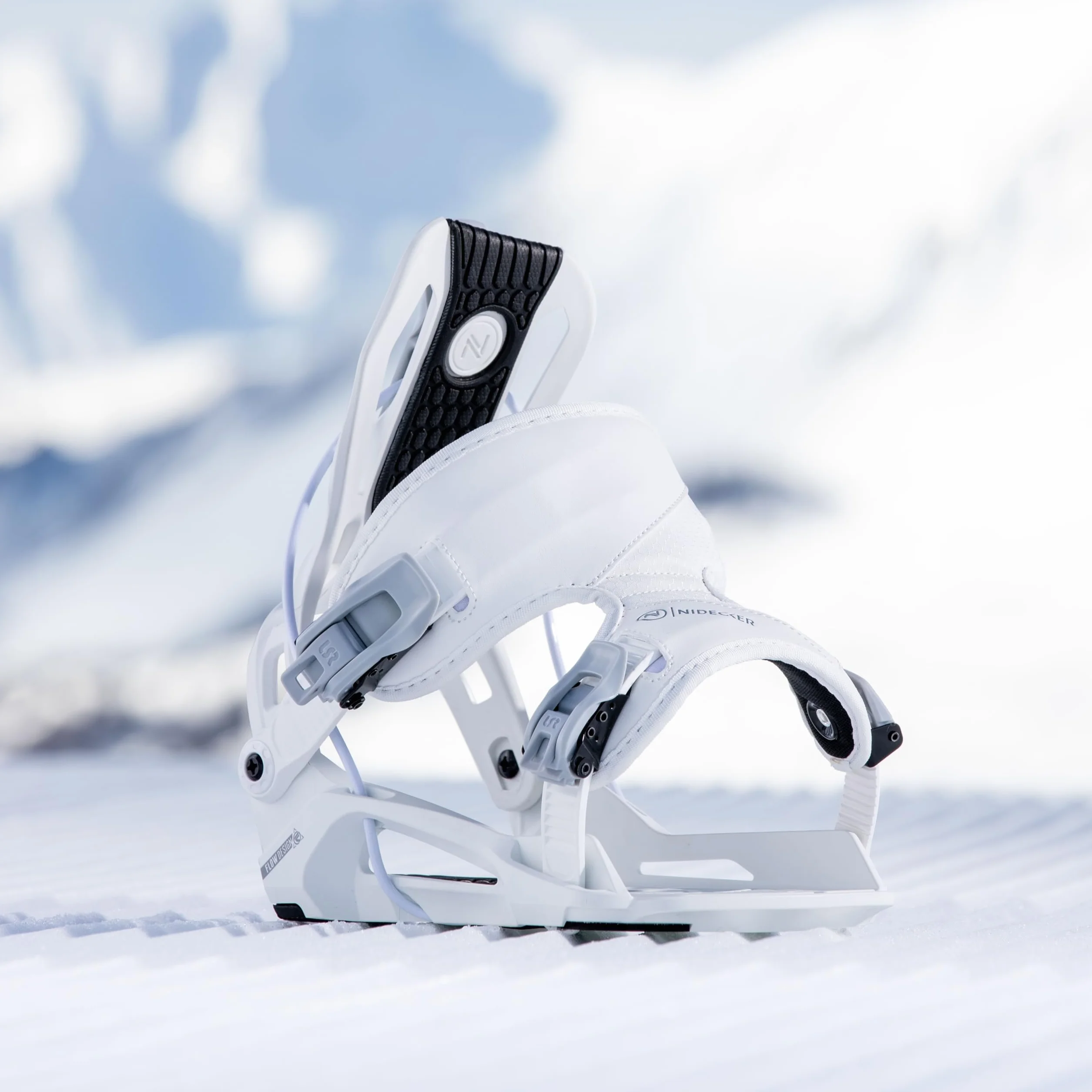 Fixations de Snowboard Nidecker Flow Nexus Flex All-Mountain Plaque de Base Nylon Verre XL White