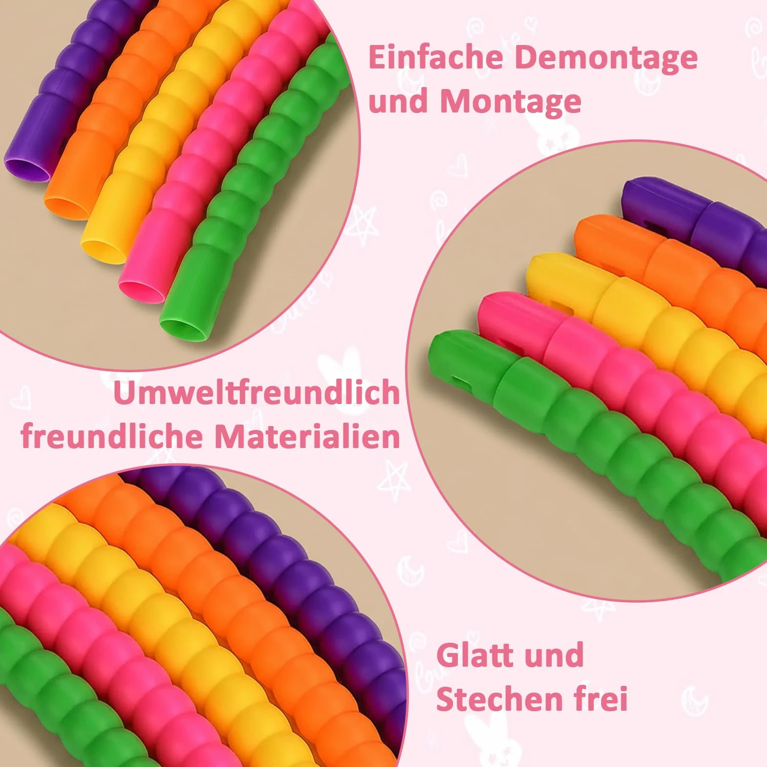 Lot de 2 cerceaux de hula hoop pour enfants 58 cm 8 segments jouet plein air