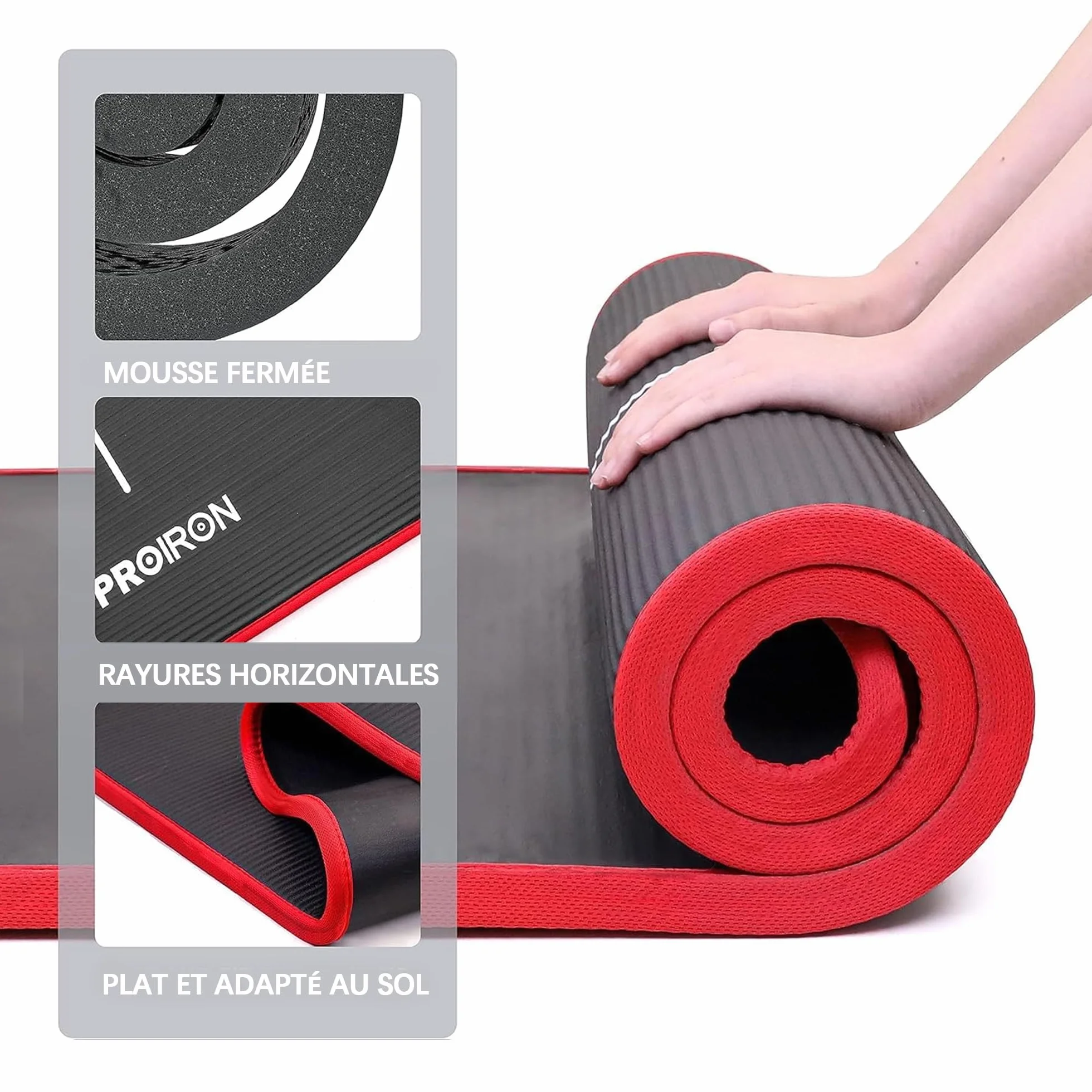 PROIRON Tapis de Yoga Epais 10MM Antidérapant Fitness Gymnastique