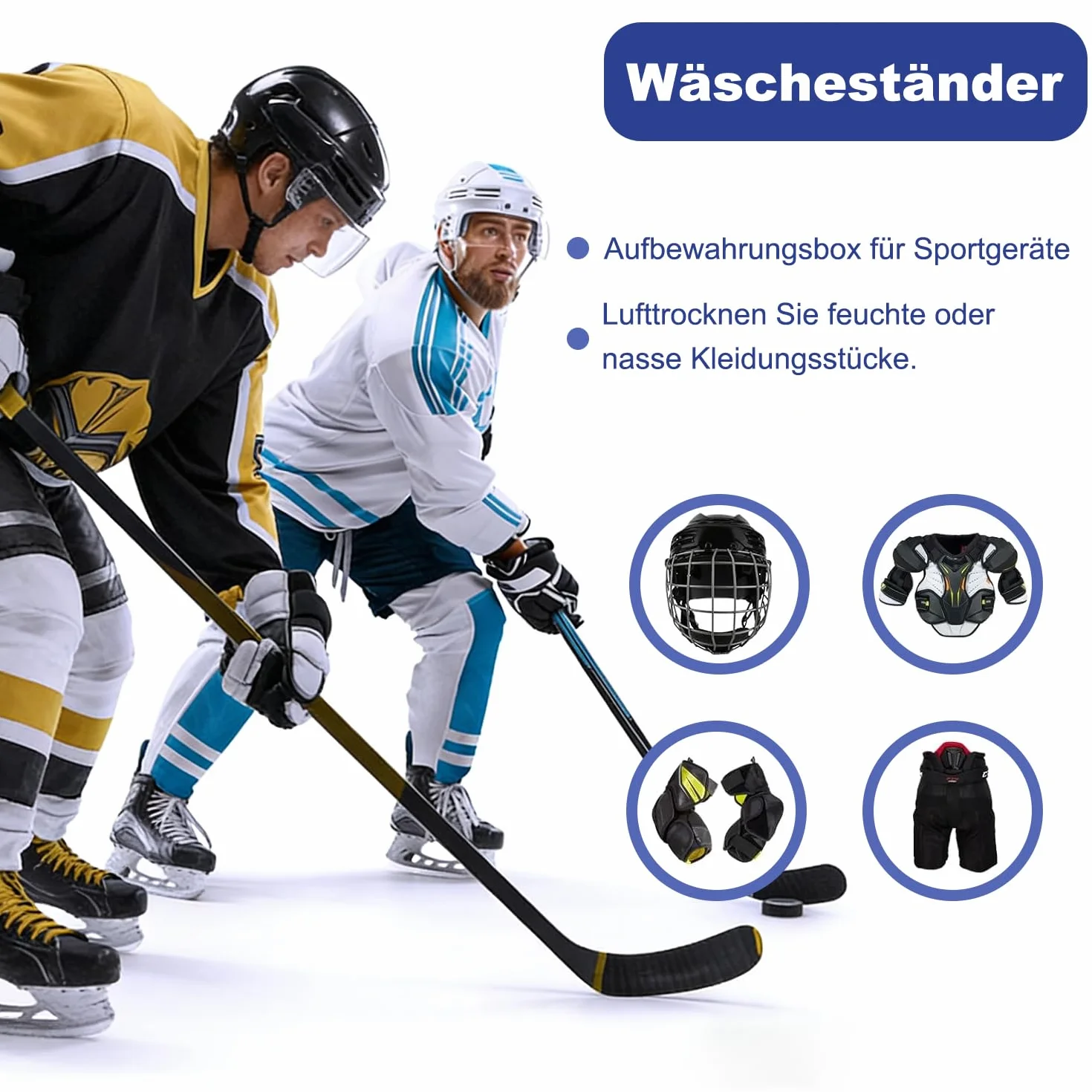 Étendoir Hockey 5 Crochets Portable Support de Séchage pour Casque Gants Vêtements