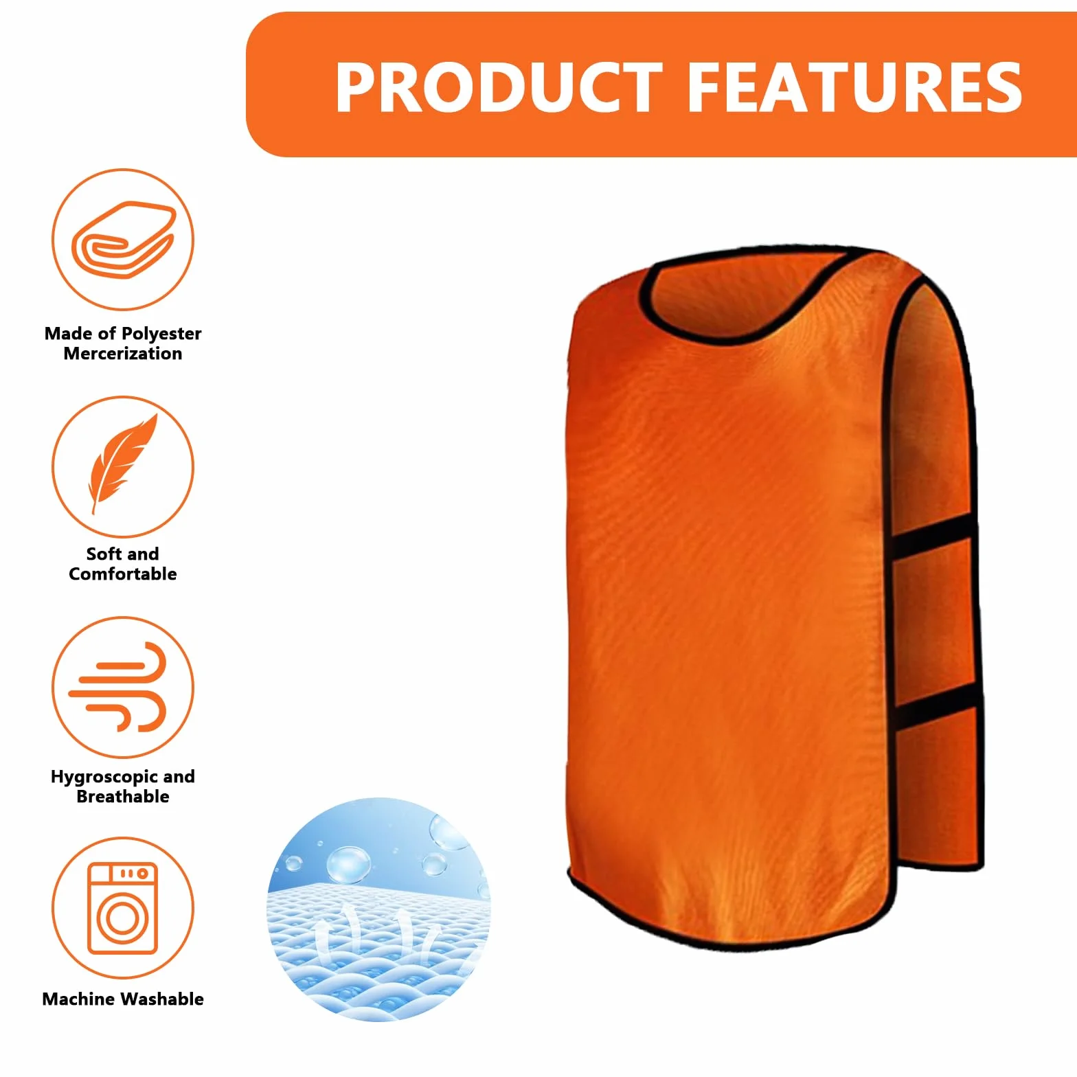 Lot de 10 gilets d'entraînement de football réversibles orange/bleu pour enfants, jeunes et adultes