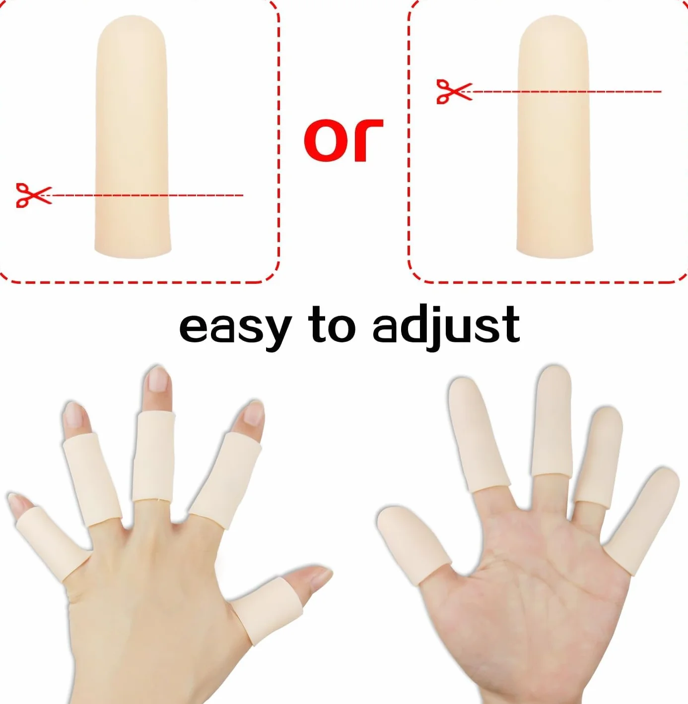 Pnrskter Protège doigt en gel - 10 PCS Protection des doigts en silicone pour arthrite, fissuration