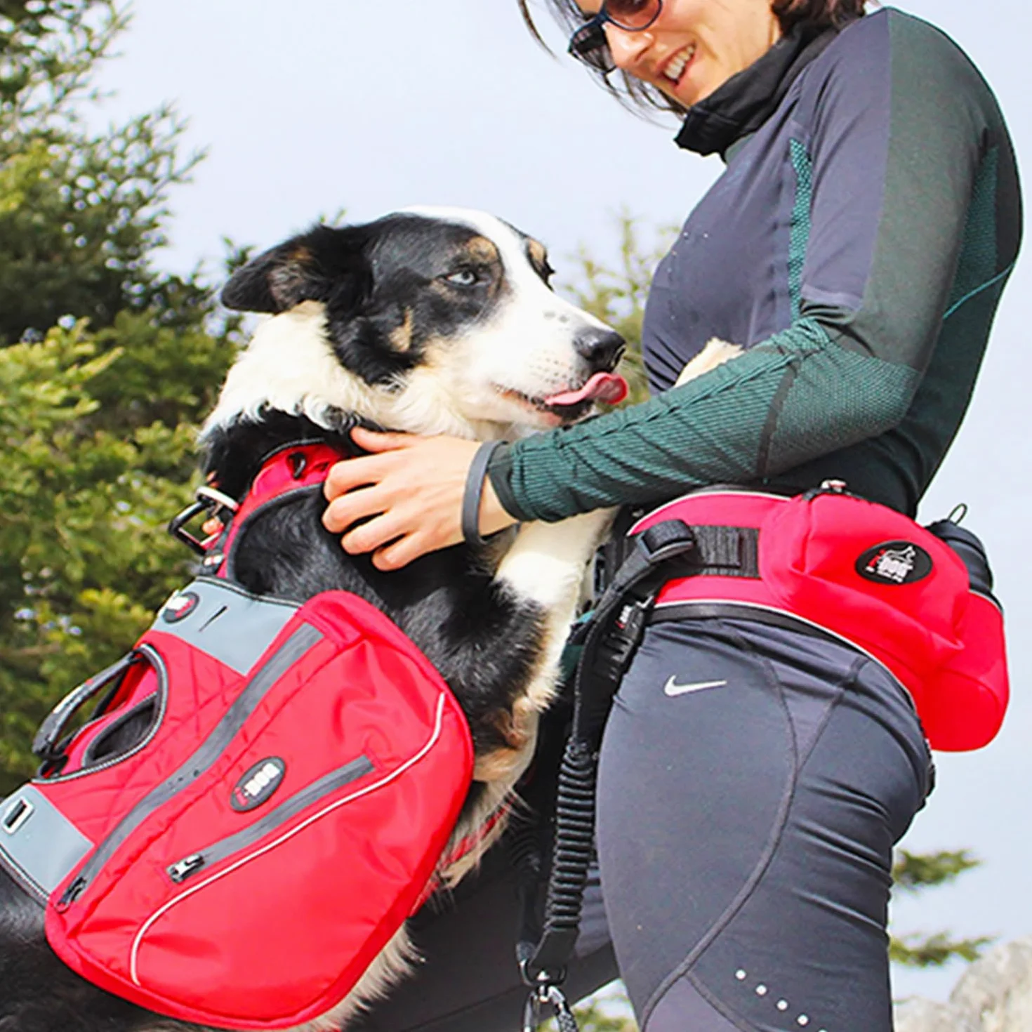 Baudrier Canicross Confort Trek I-DOG Taille Unique Rouge