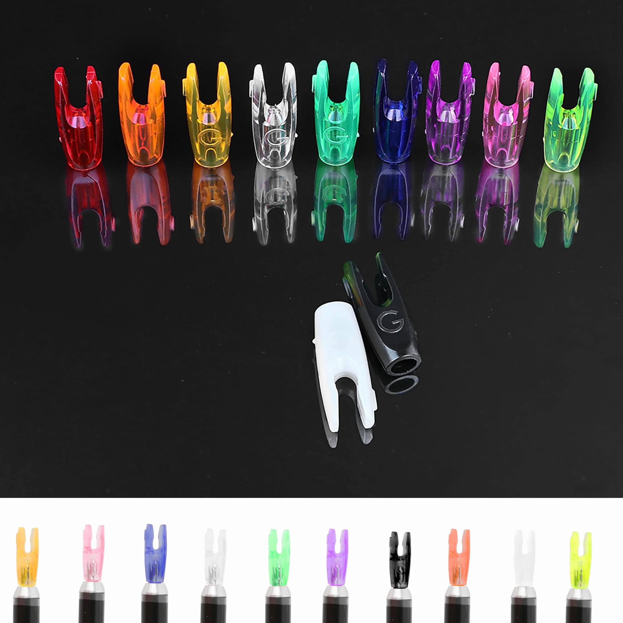 Pack de 60 flèches de tir à l'arc Nock ID 3.2mm Queue de Remplacement en Plastique