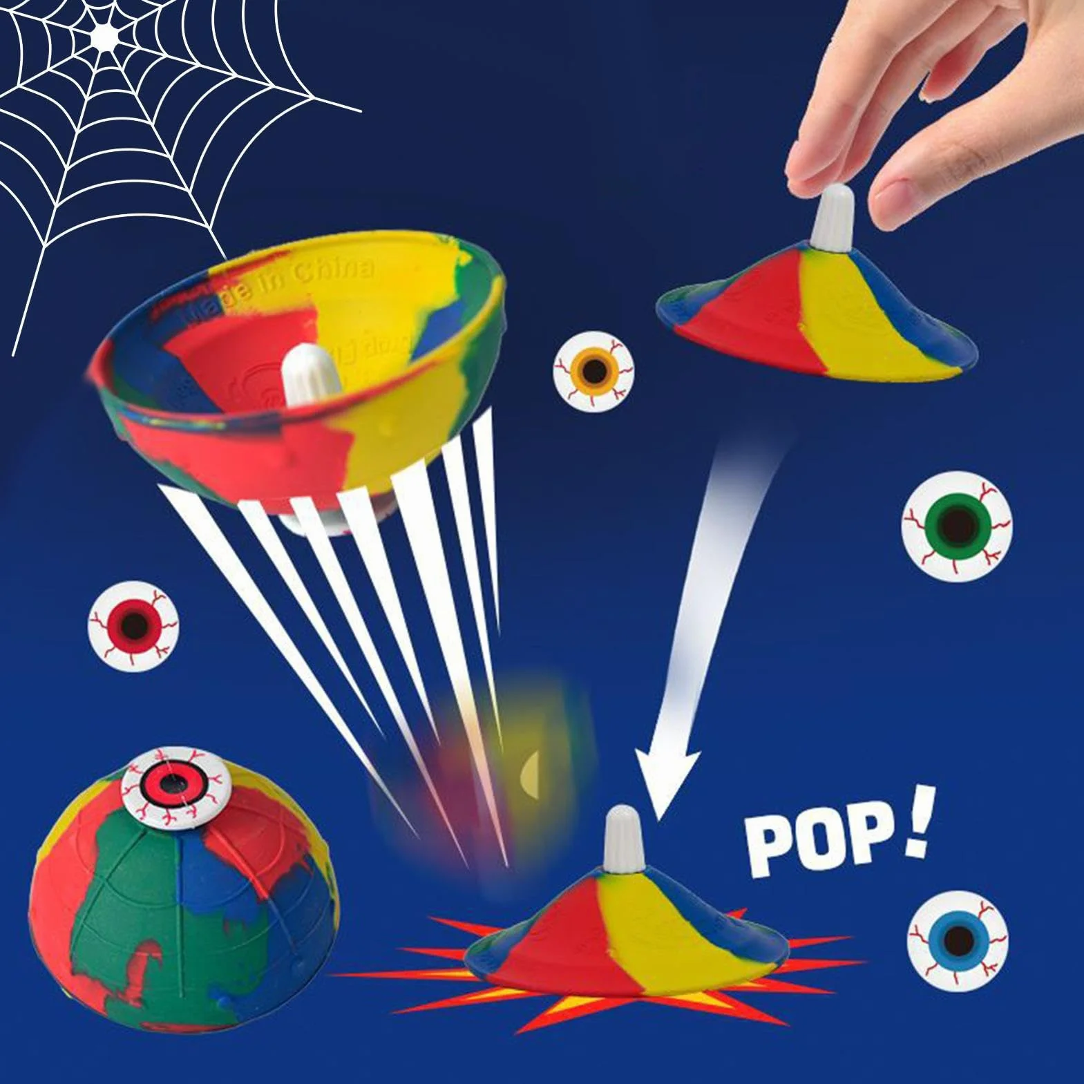 Demi Bol Rebondissant Balle en Caoutchouc Rotative Jouet de Sport Plein Air pour Enfant Garçons