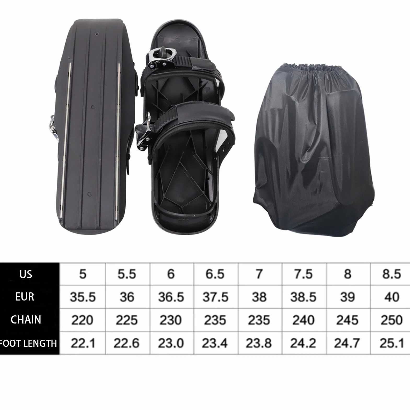 Raquettes à neige compactes antidérapants avec sac de transport pour hommes, femmes, enfants