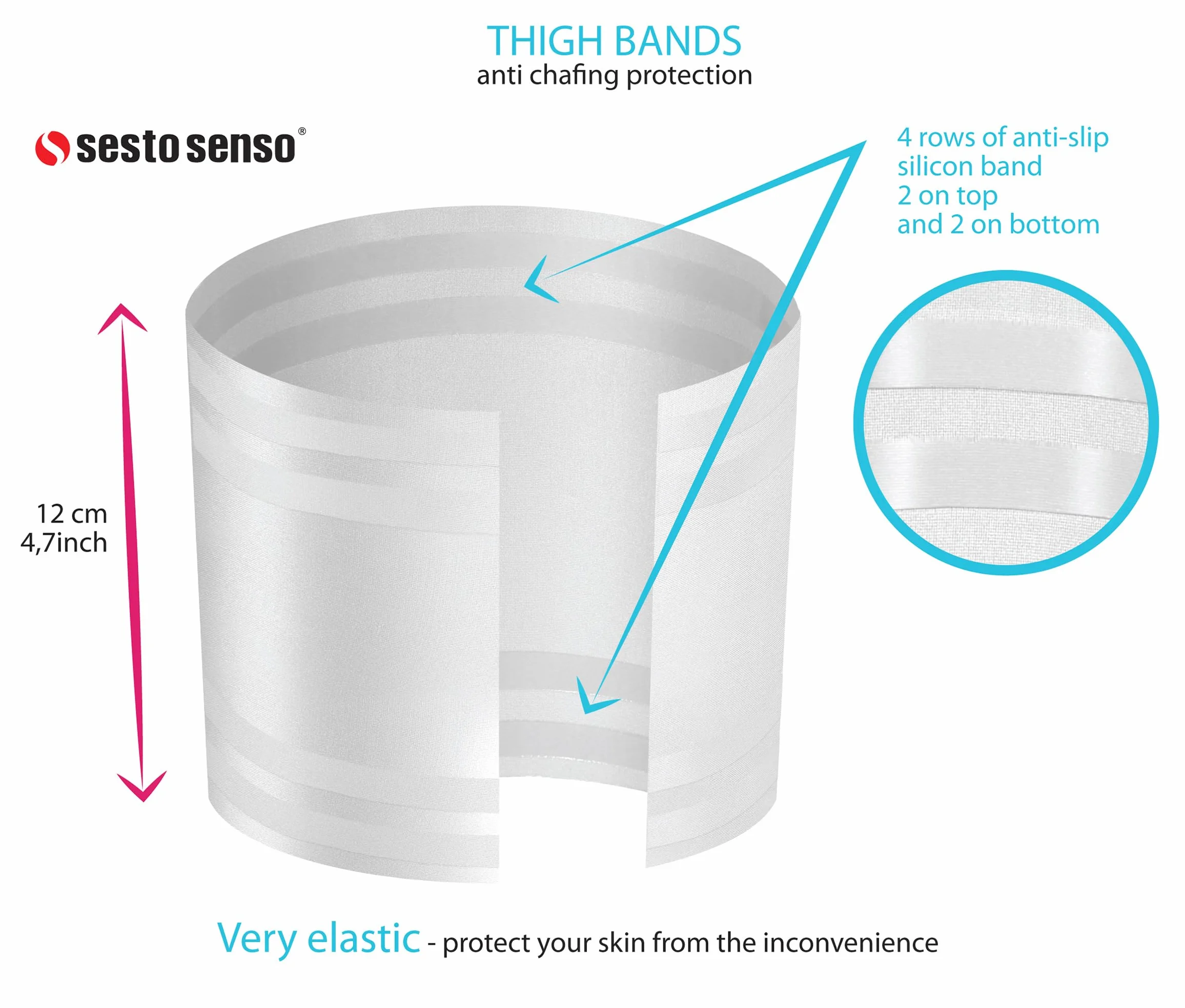 Bandes de Cuisses Protège-Cuisse Elastiques Antidérapant Silicone Dentelle Lisses