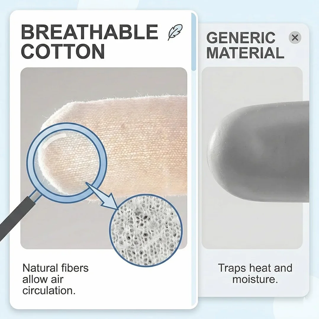 Pansements pour Doigts en Coton, Protection des Doigts Respirants, pour Eczéma et Arthrite