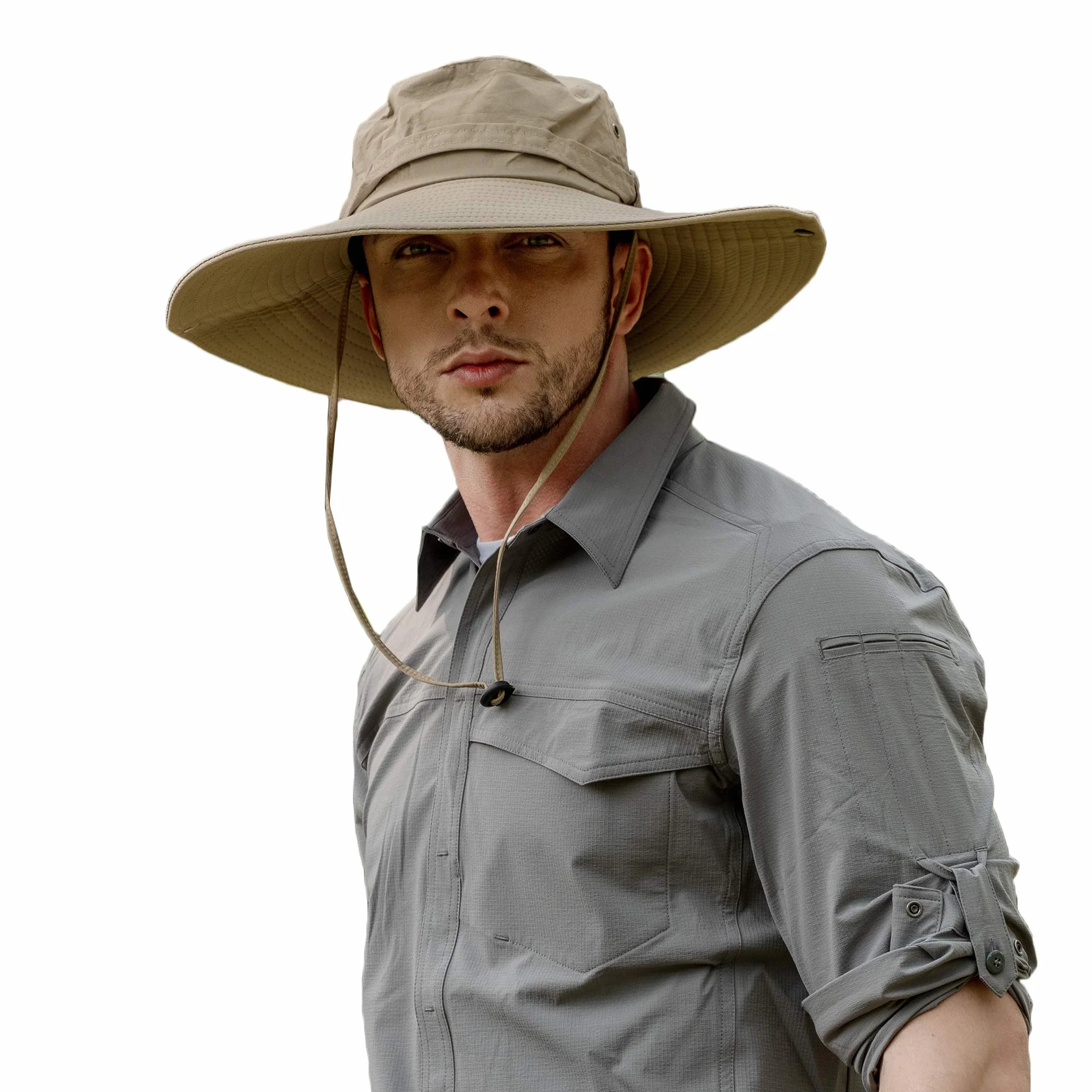 Chapeau Boonie à Large Bord imperméable pour Homme Protection Solaire d'extérieur