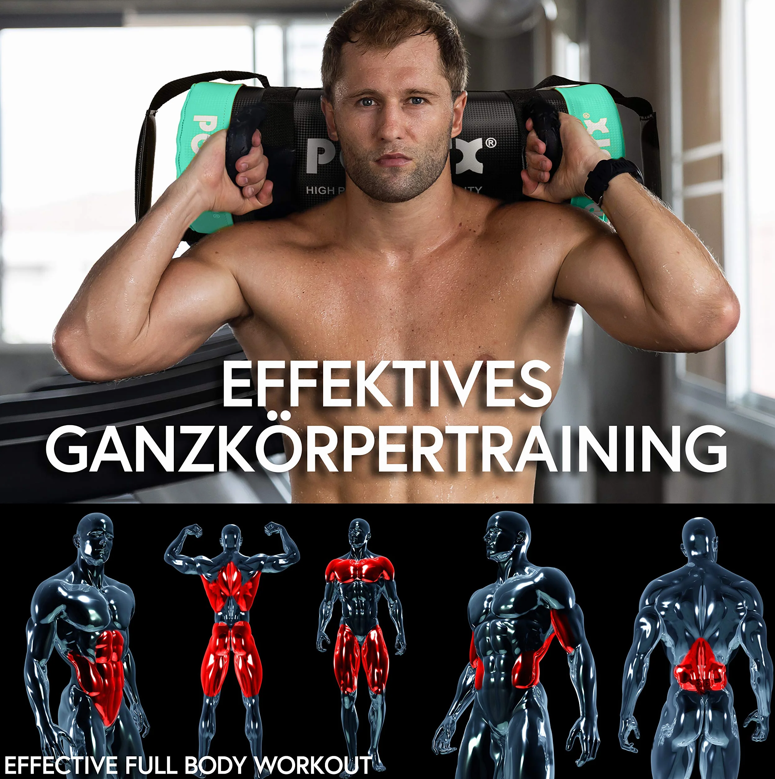 POWRX Sac de Fitness en Cuir Synthétique 5-30 kg pour Entraînement Fonctionnel