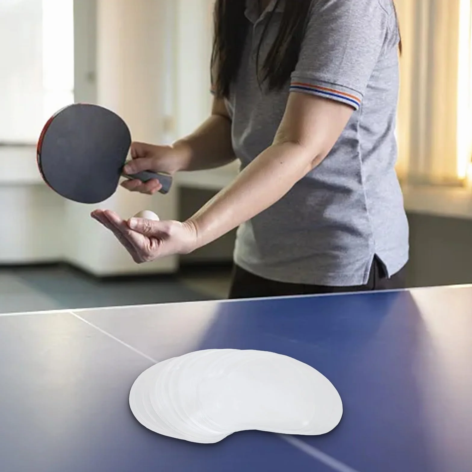 Film de protection en caoutchouc pour raquette de tennis de table – 50 housses PVC transparentes 16,9 x 16,9 cm réutilisables
