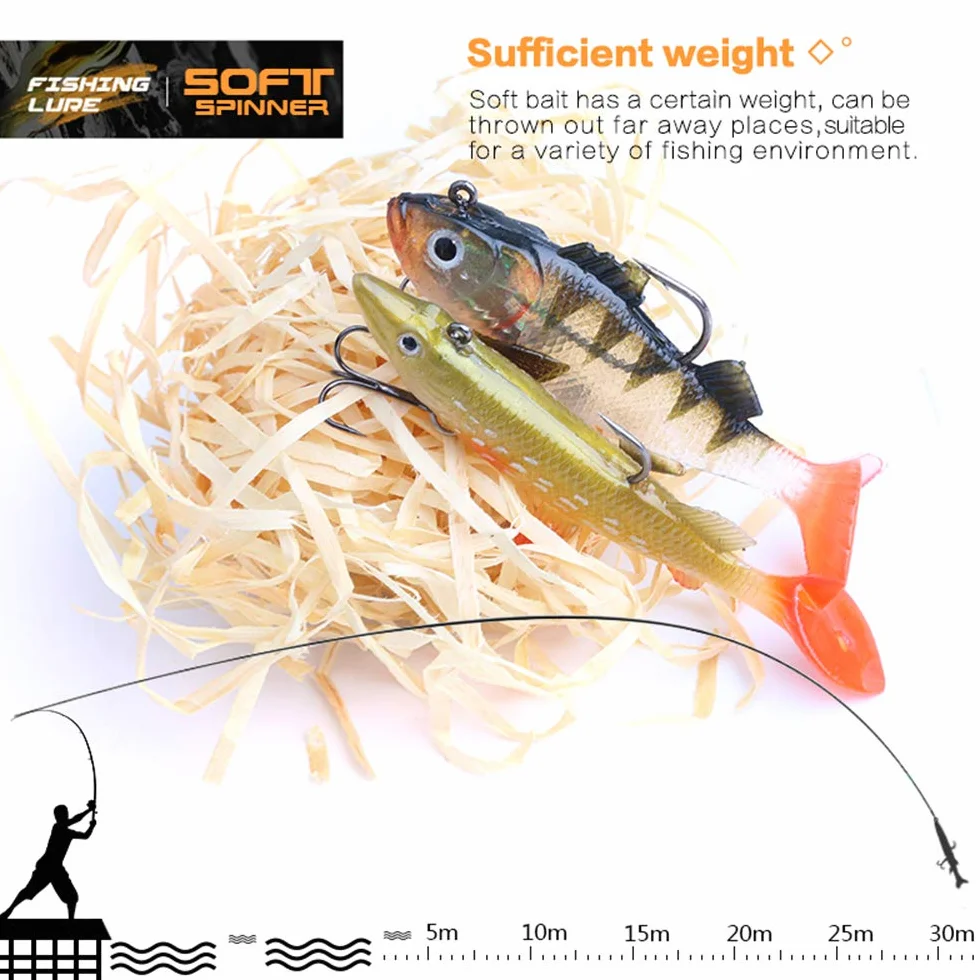 DONQL leurre souple brochet truite bar hameçons aigus distance lancer 30 m action nage vive
