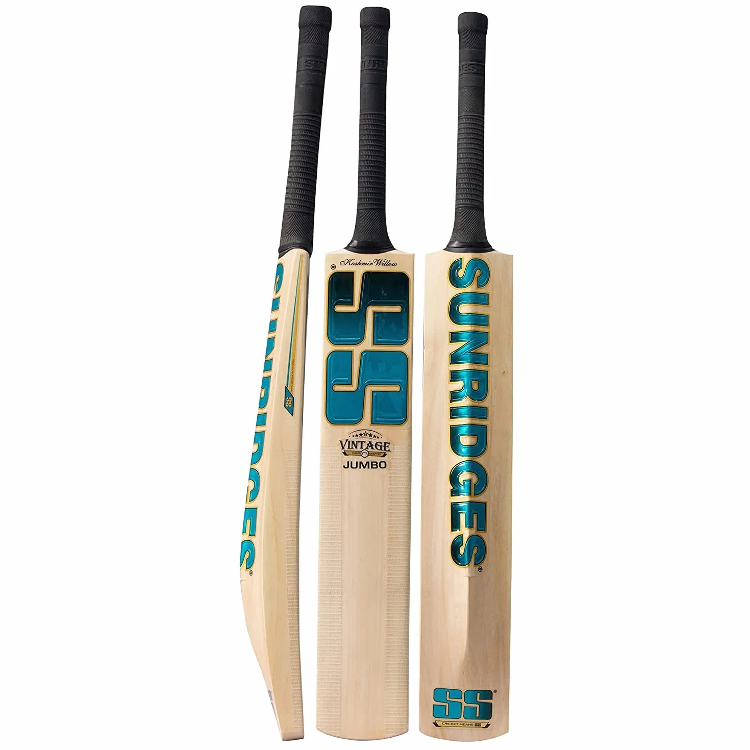 Batte de Cricket Vintage Jumbo Beige Poignée Courte