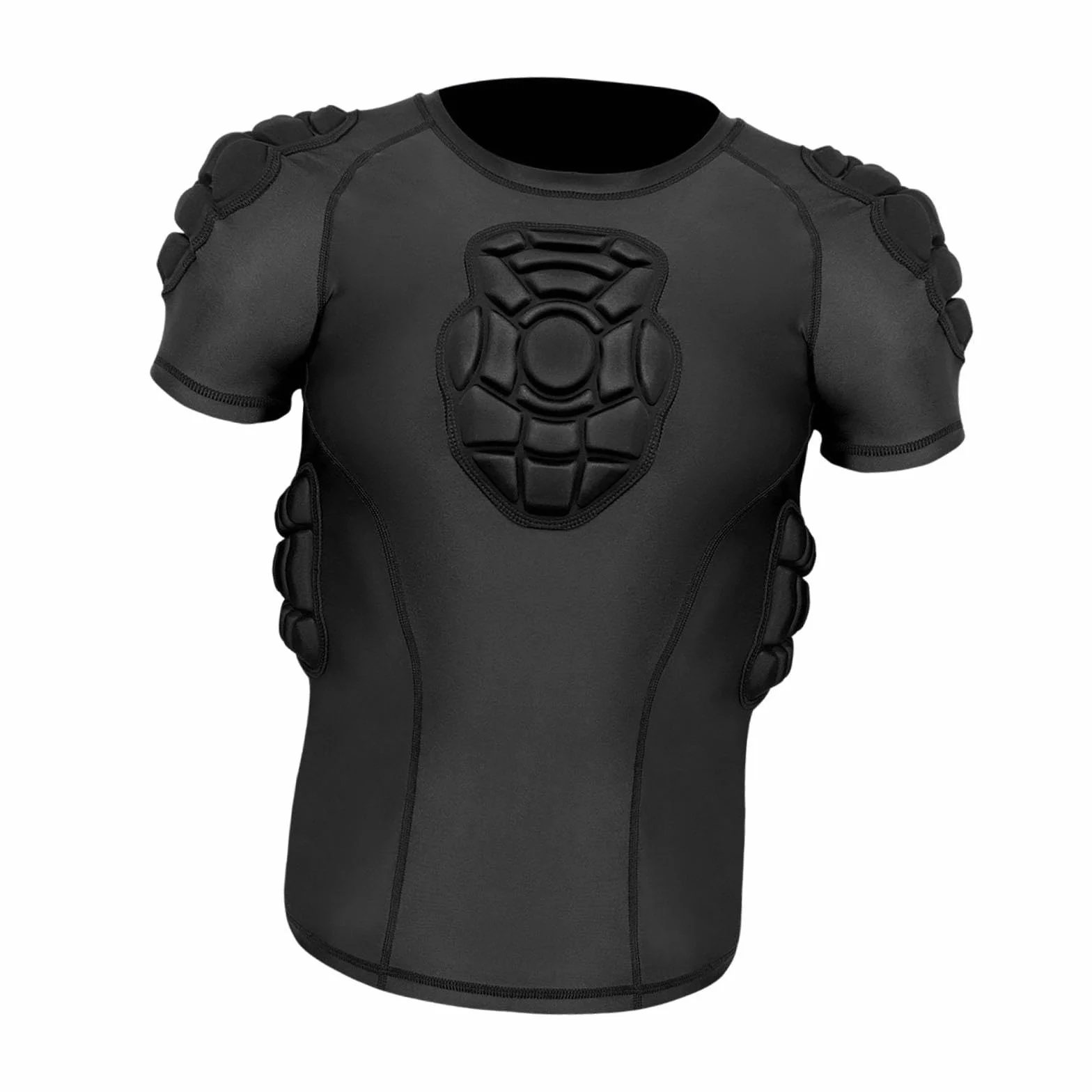 Milageto T-Shirt de Protection rembourré pour Homme, Haut léger pour Rugby et Plein air