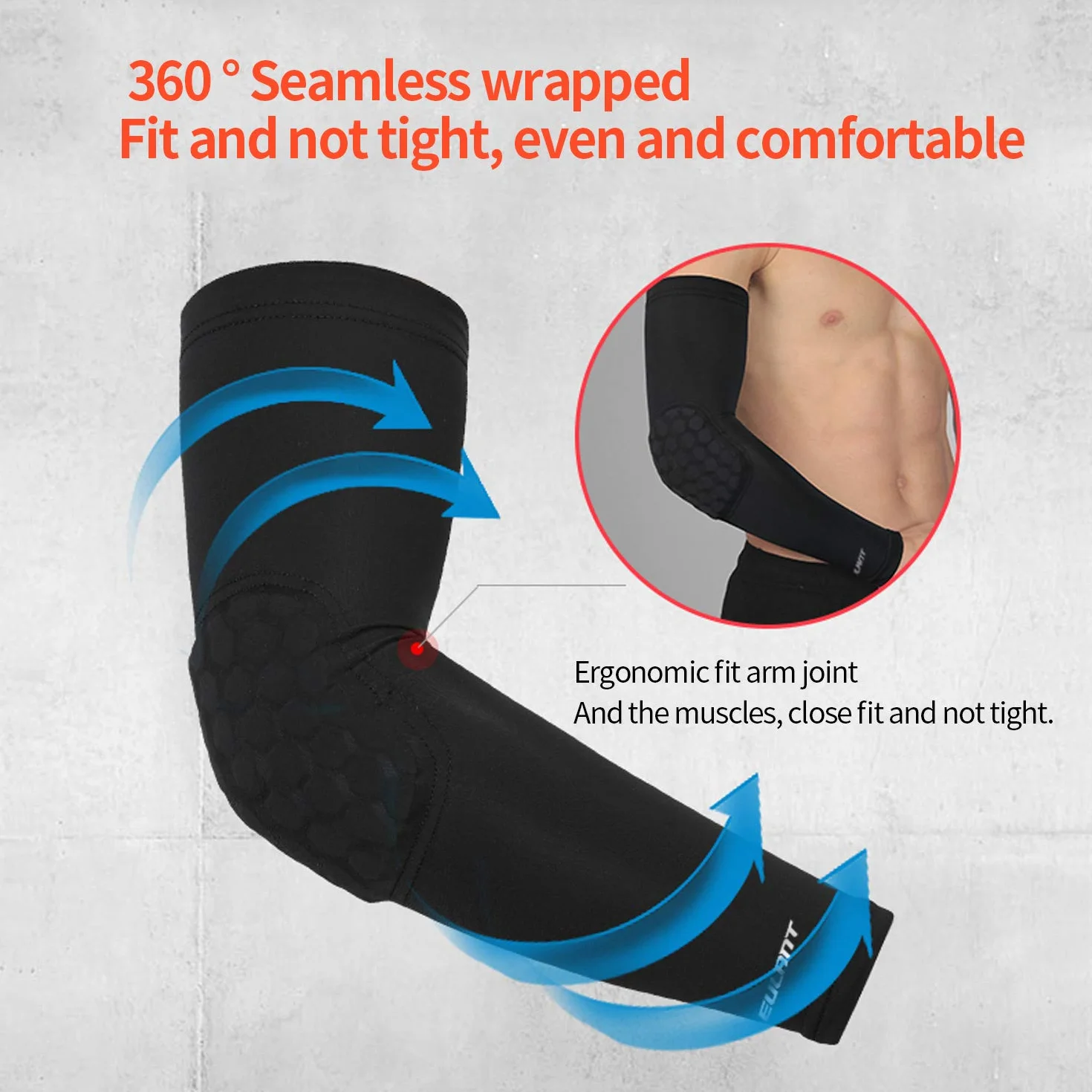 EULANT Coudière Volley Manchette Bras Basket 1 Paire Protection Coude Sport