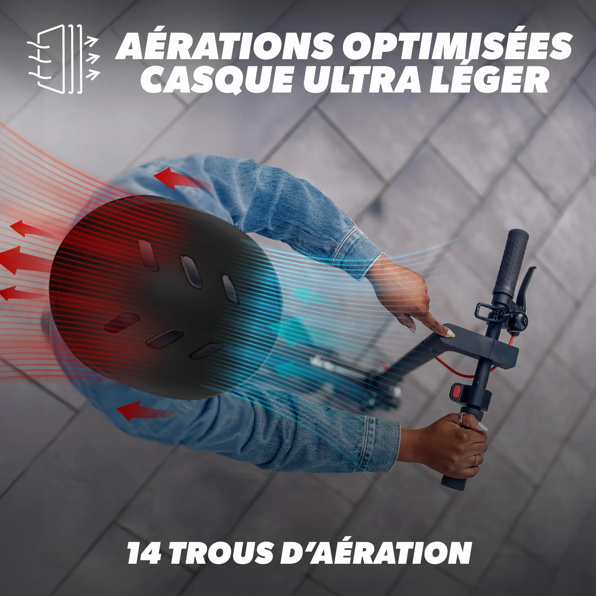 T'nB Veasy Casque de Protection Vélo et Trottinette Électrique Ajustable avec Aérations