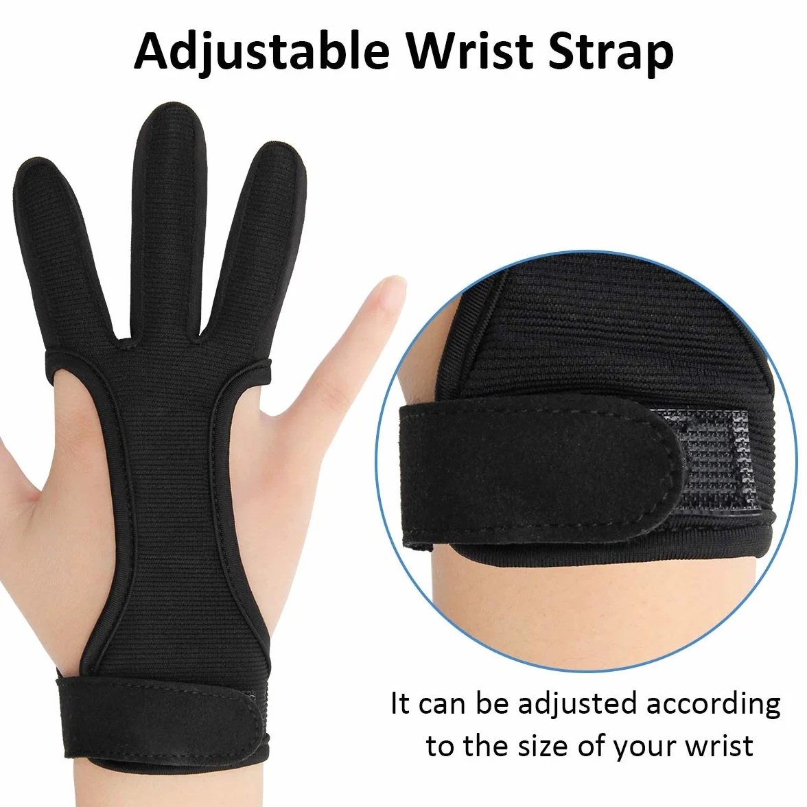 COITEK Gant de tir à l'arc taille S M L XL noir avec plumes et nœud, protection homme femme jeune adulte