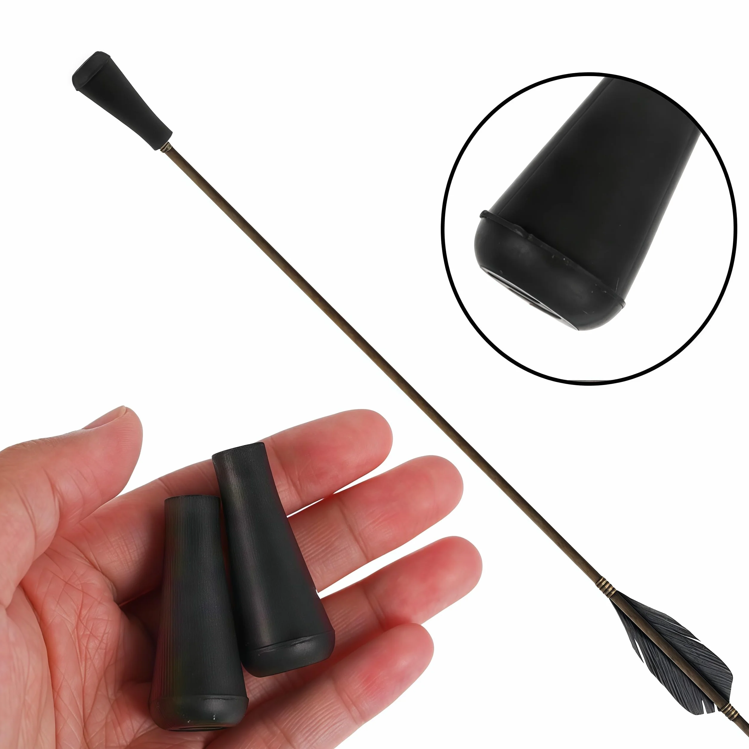 Lot de 10 pointes de flèche en caoutchouc souple pour tir à l'arc, rechange pour tiges fibre de verre et carbone