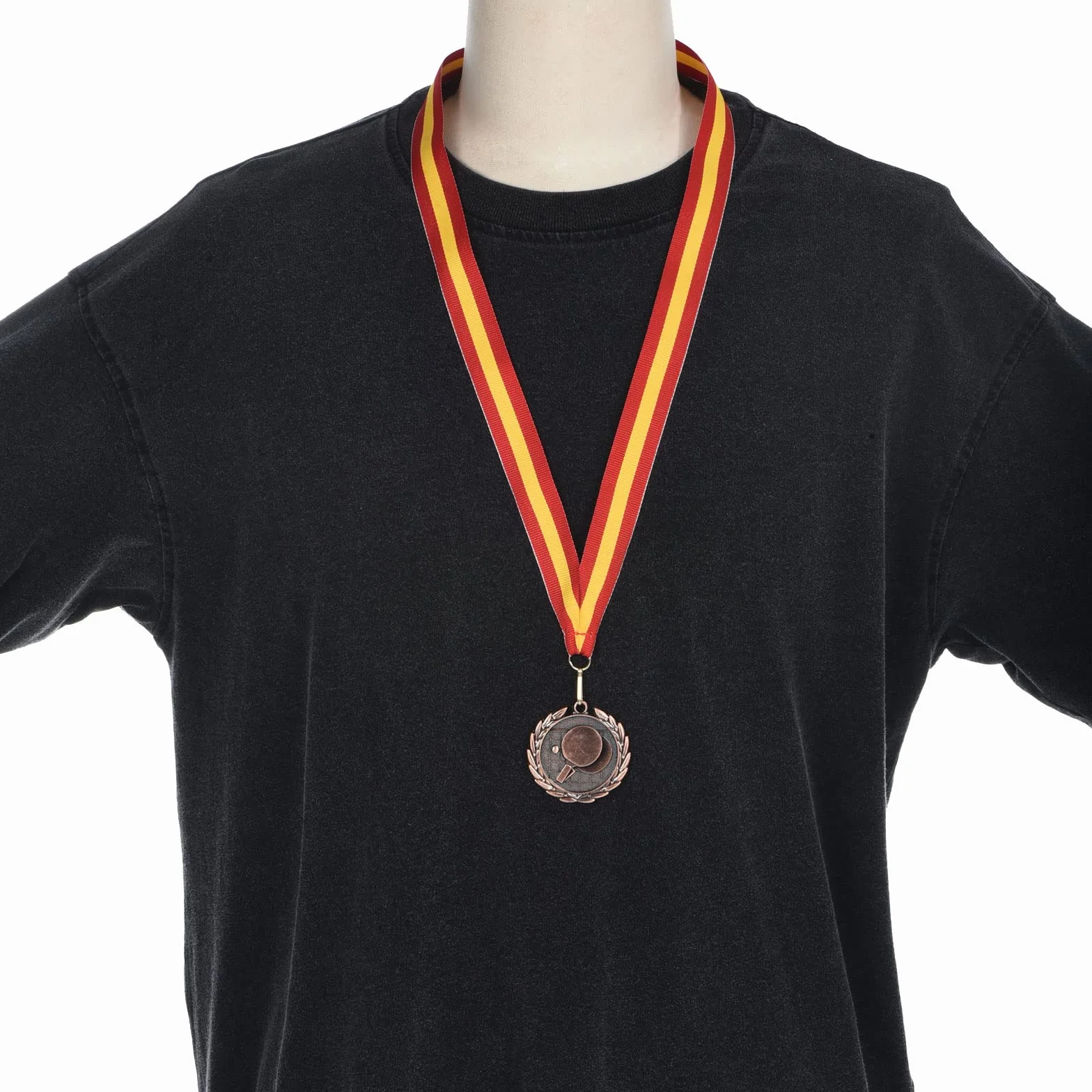 PATIKIL 2" Ping Pong Médailles Or avec Ruban Rouge Jaune pour Sports Concours